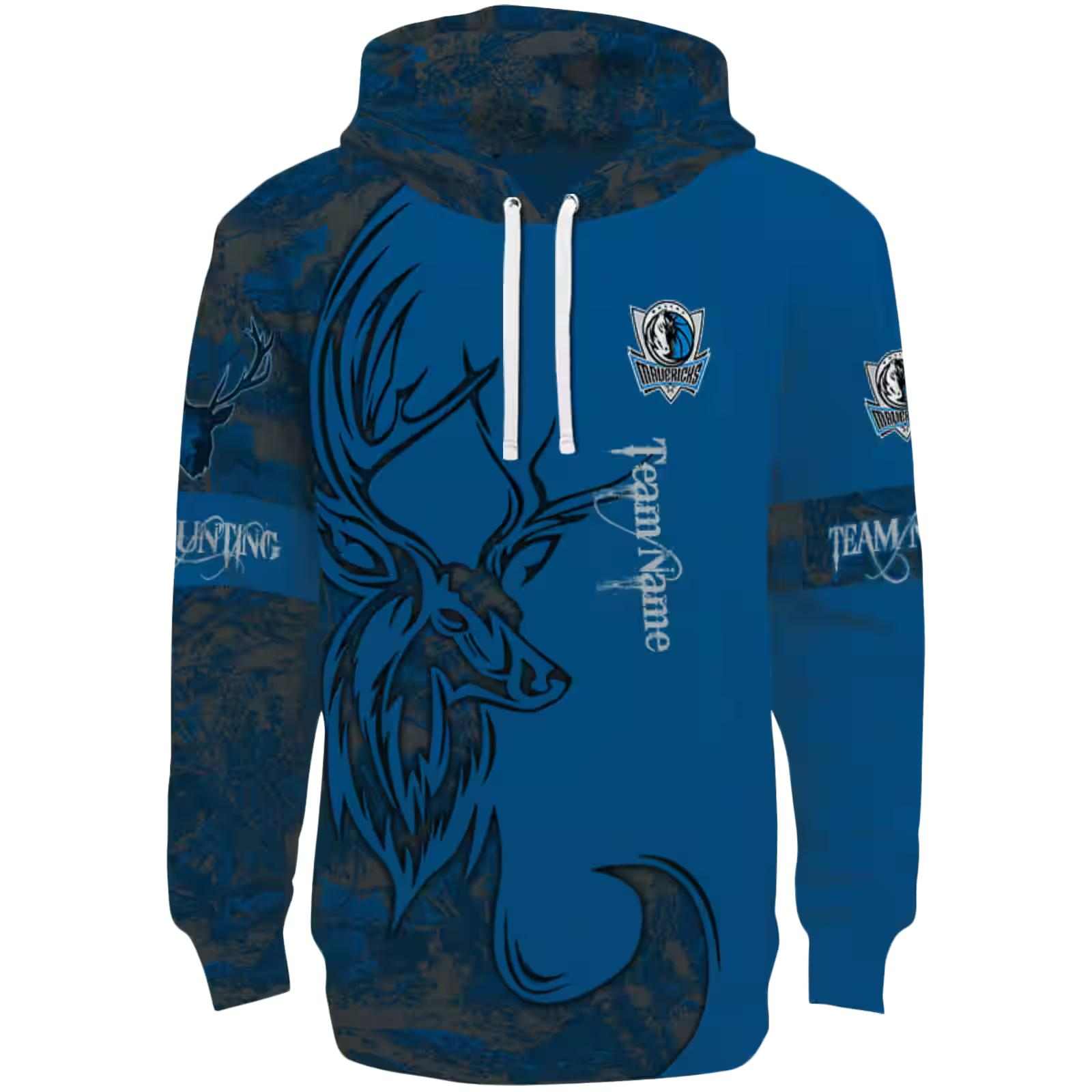 Personalized Dallas Mavericks Deer Silhouette Blue Hoodie