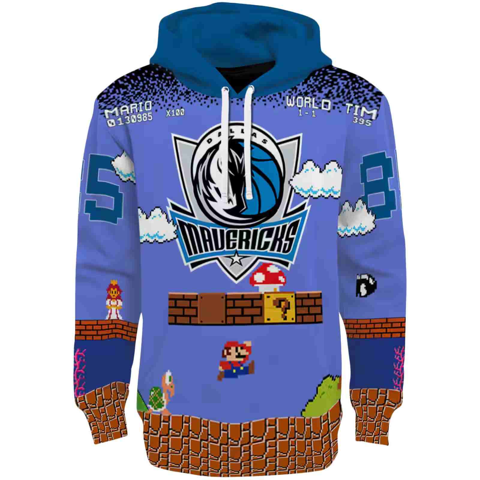 Personalized Dallas Mavericks Mario Blue Black Hoodie