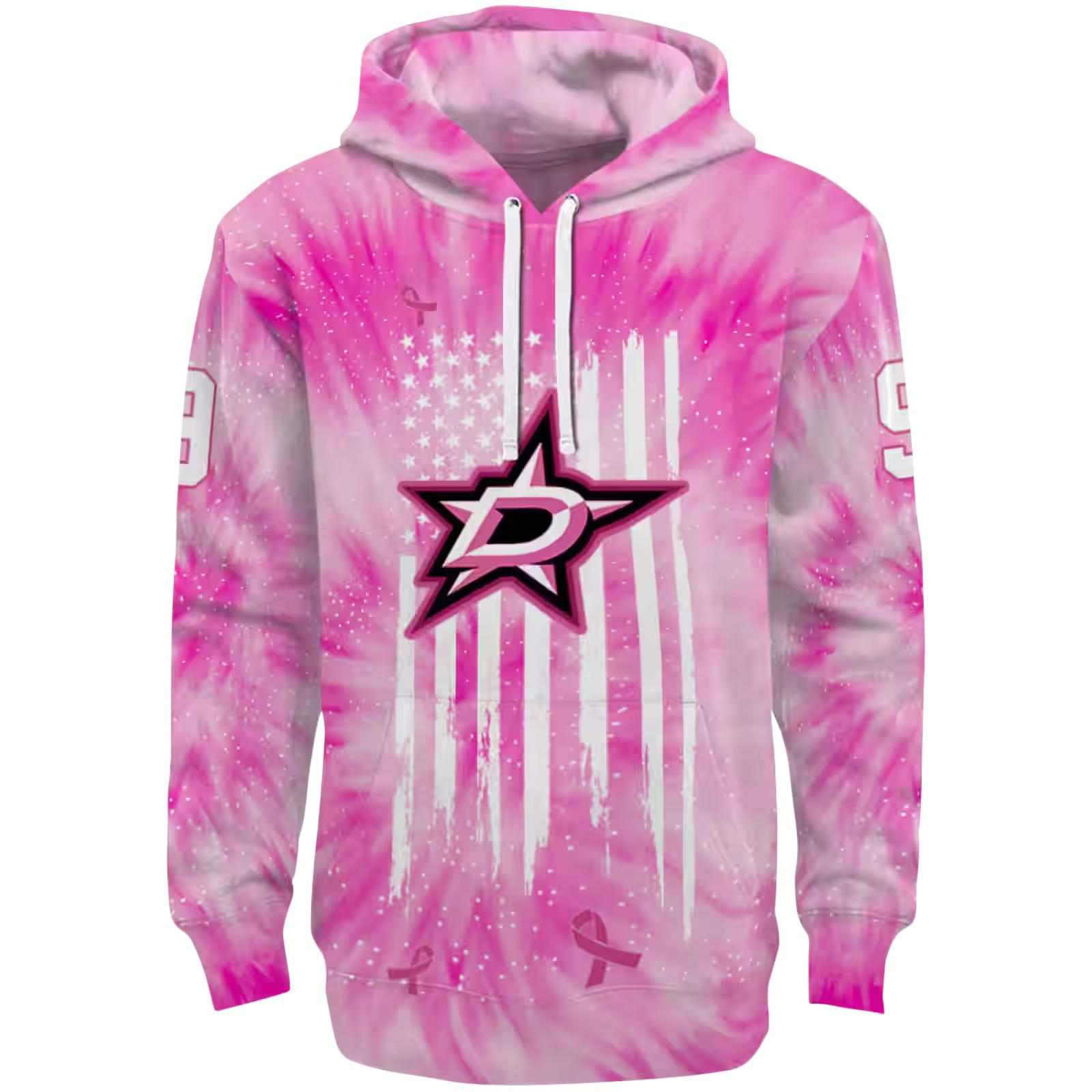 Personalized Dallas Stars Cancer Support Pink Hoodie