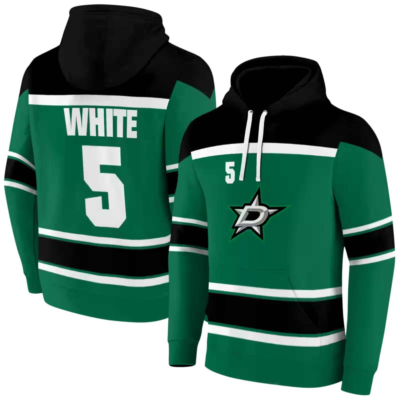 personalized dallas stars striped pattern green hoodie fashion forward