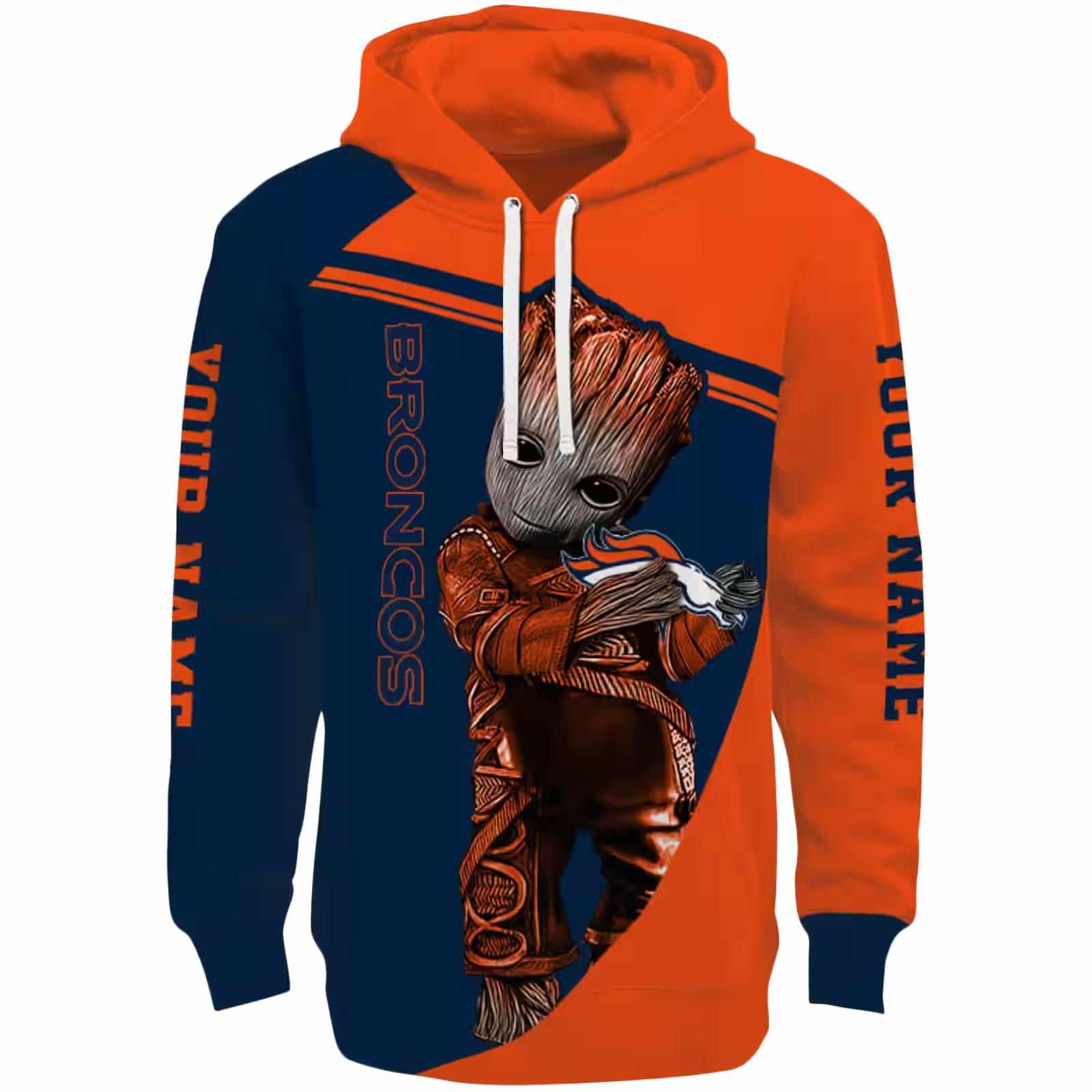 Personalized Denver Broncos Groot Orange Hoodie