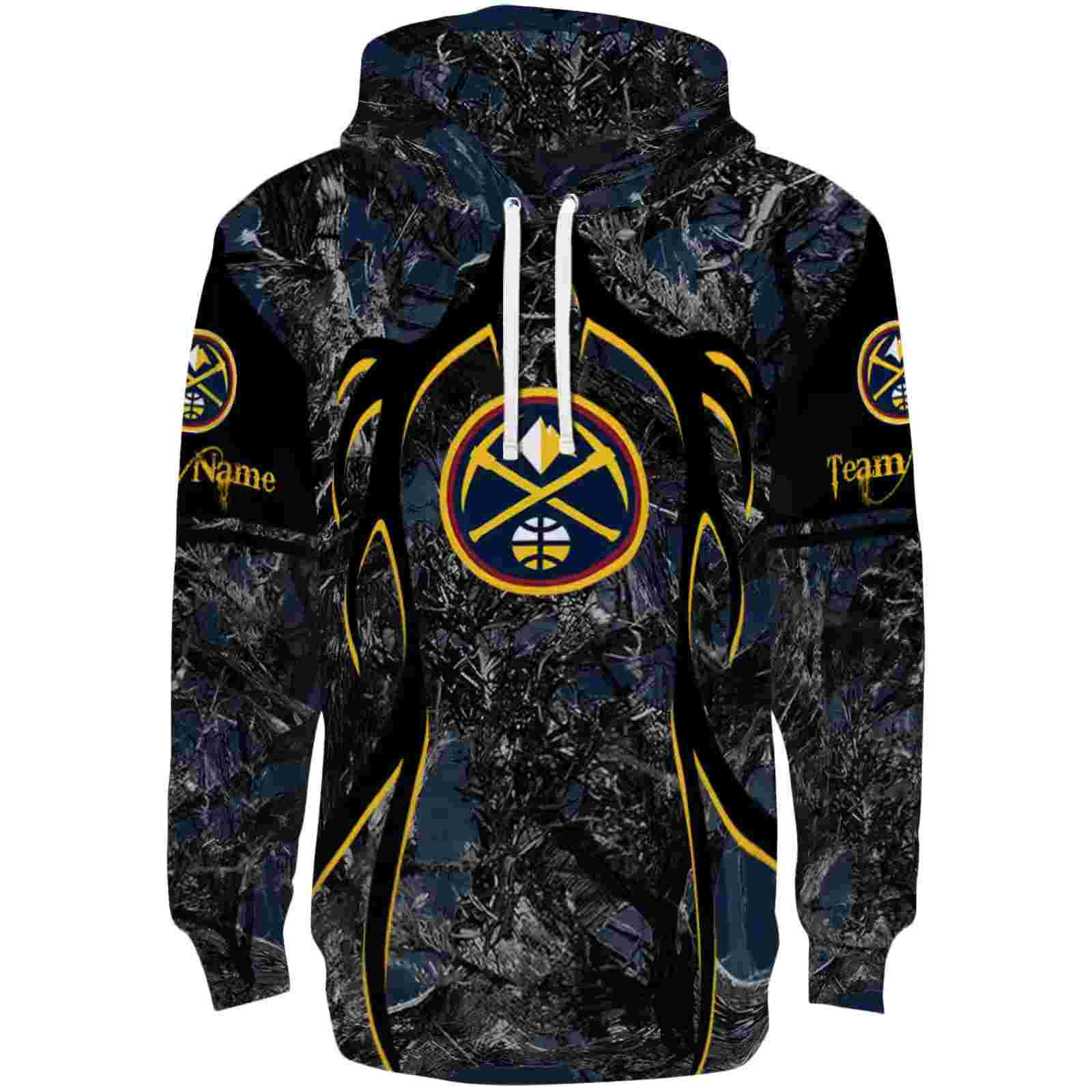 Personalized Denver Nuggets Hunting Theme Blue Black Hoodie