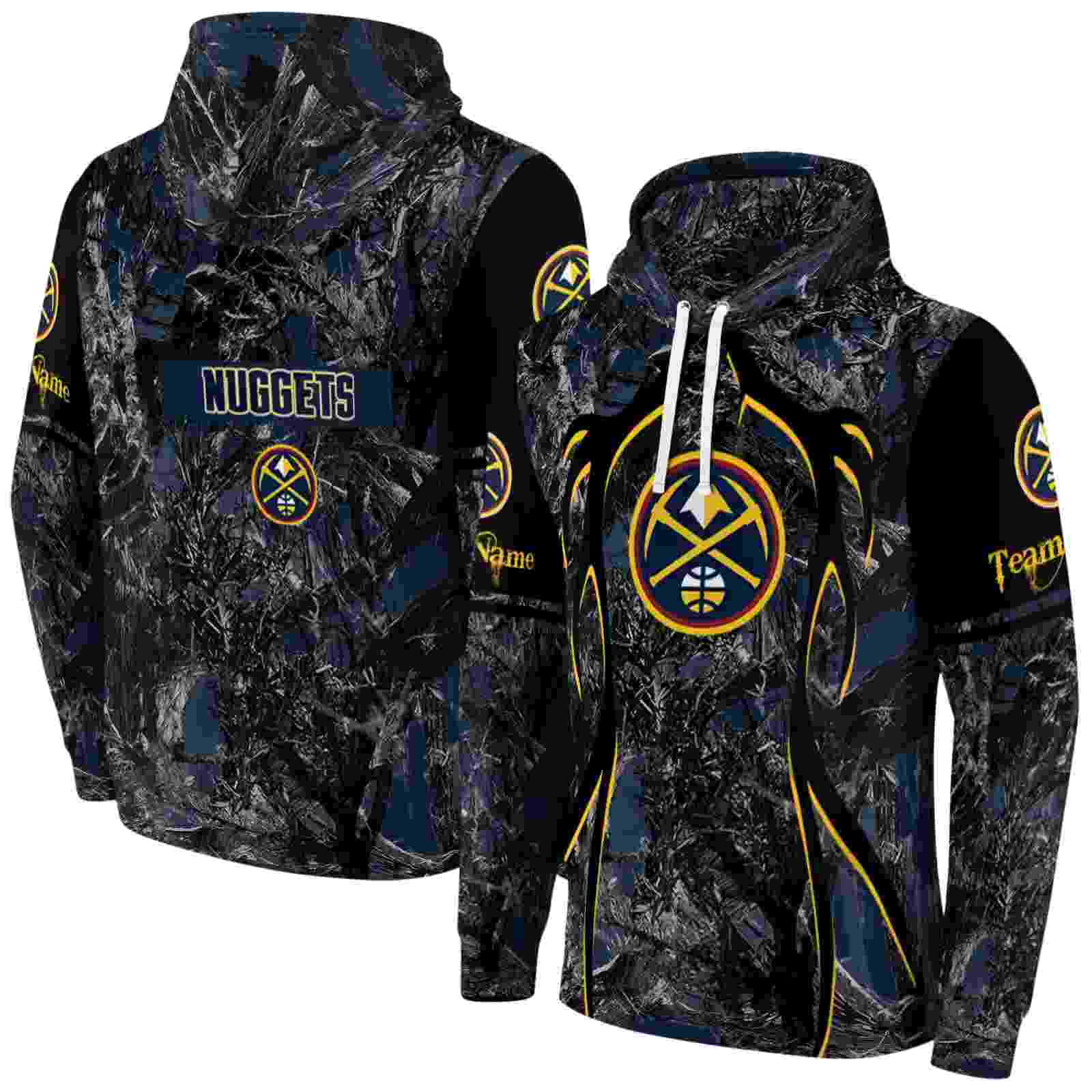 personalized denver nuggets hunting theme blue black hoodie fashion forward