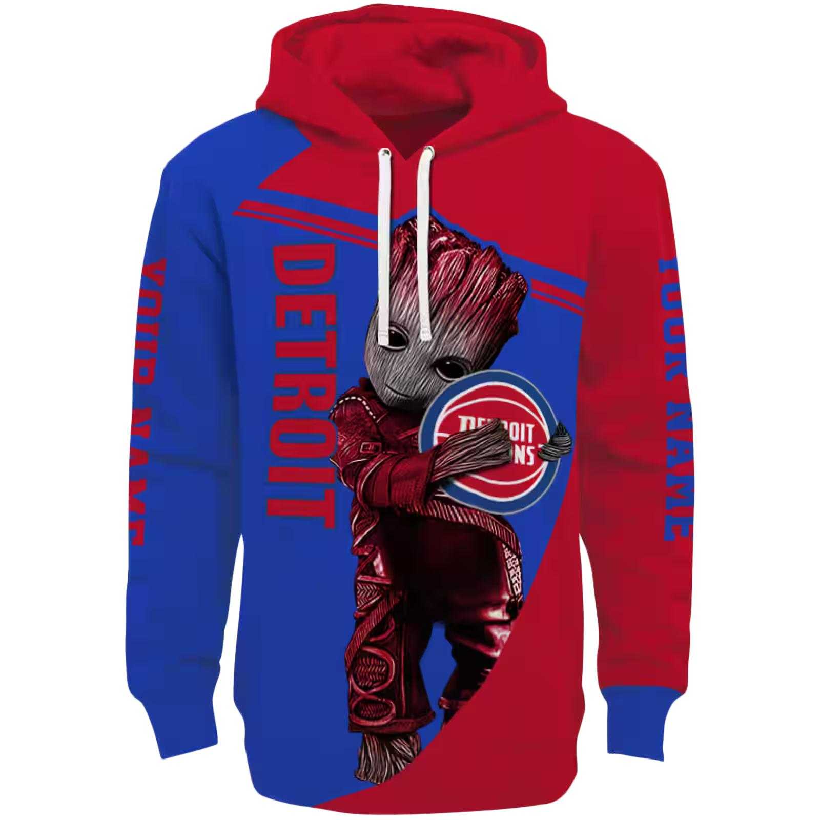 Personalized Detroit Pistons Groot Red Hoodie