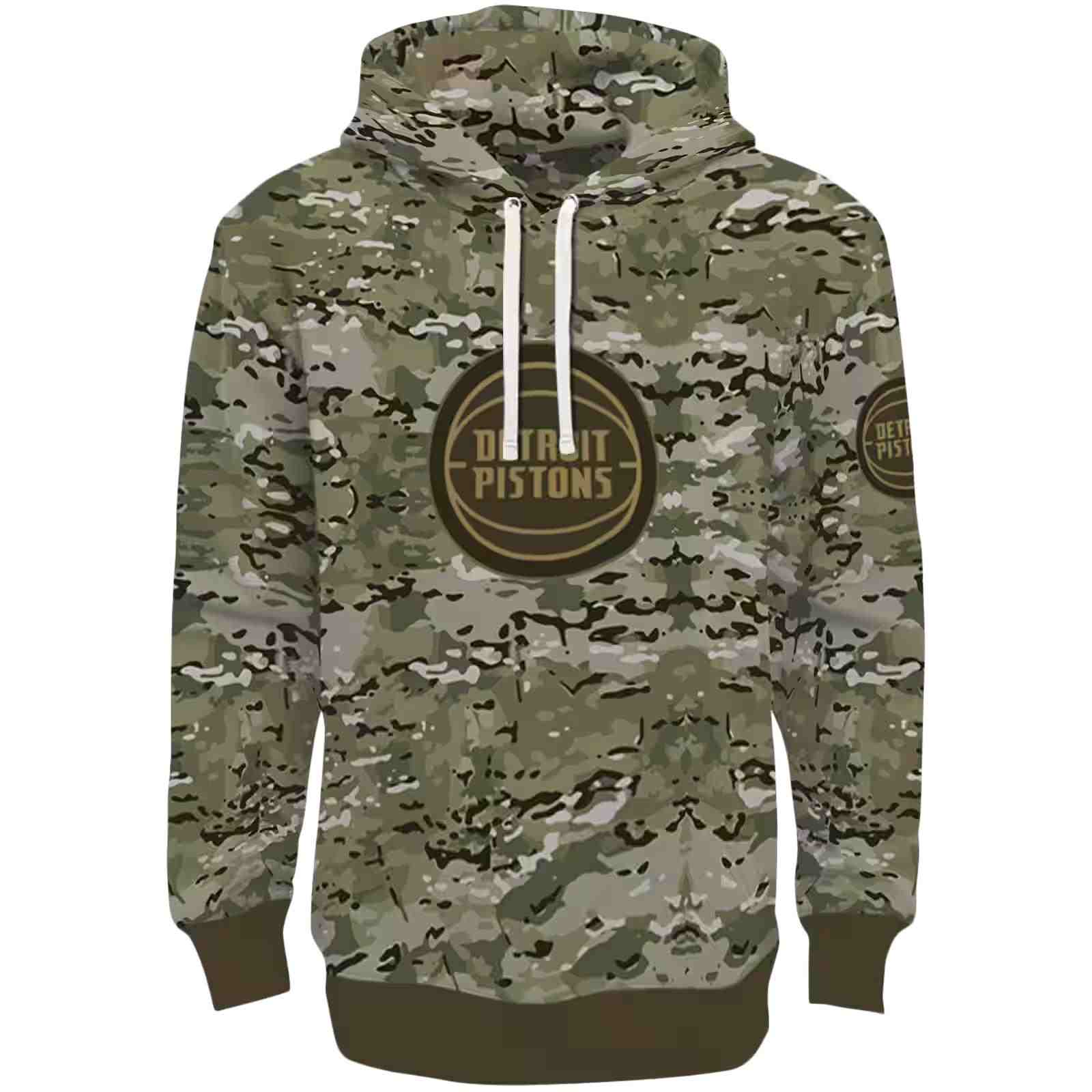 Personalized Detroit Pistons Military Style Hoodie