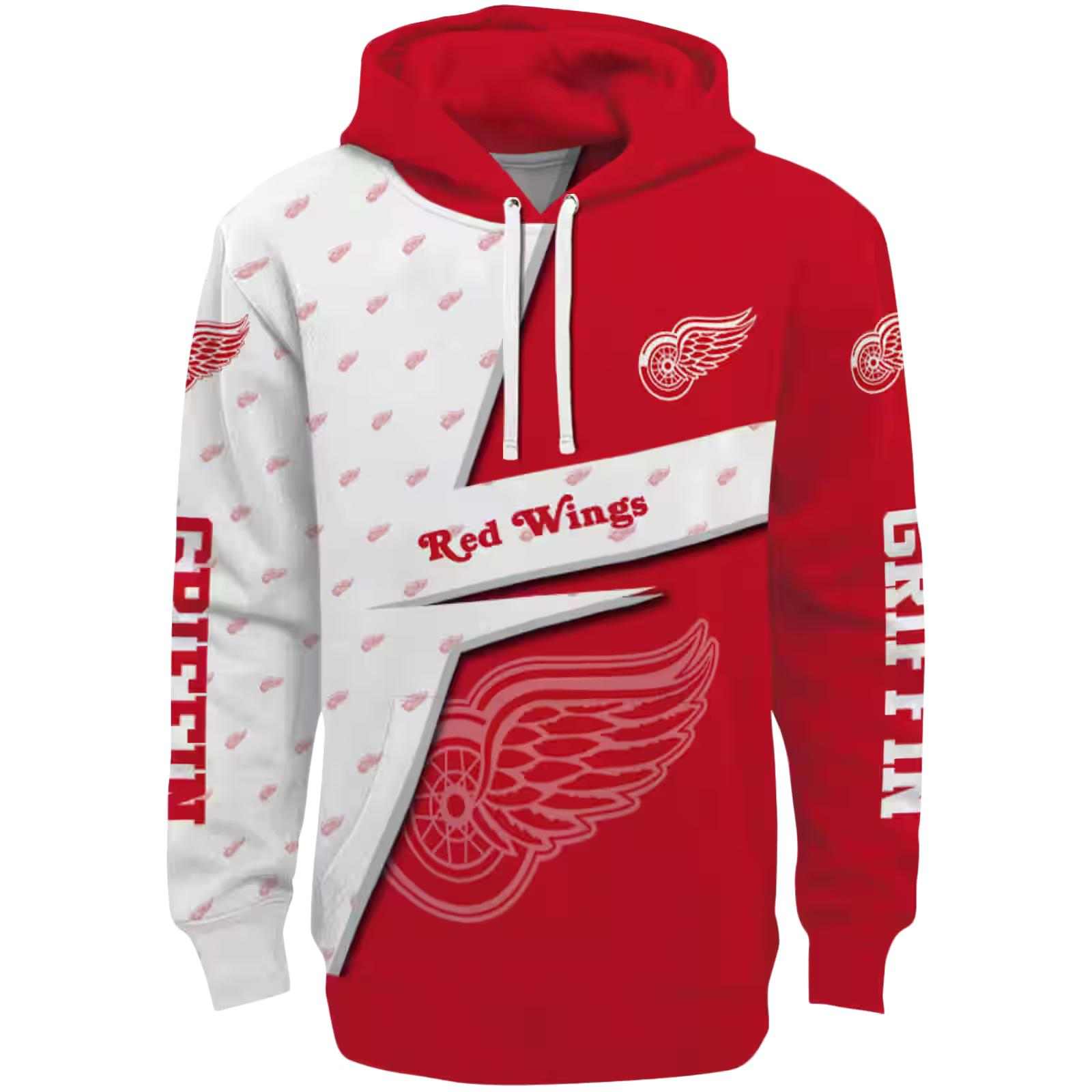 Personalized Detroit Red Wings Abstract Shape Red Hoodie