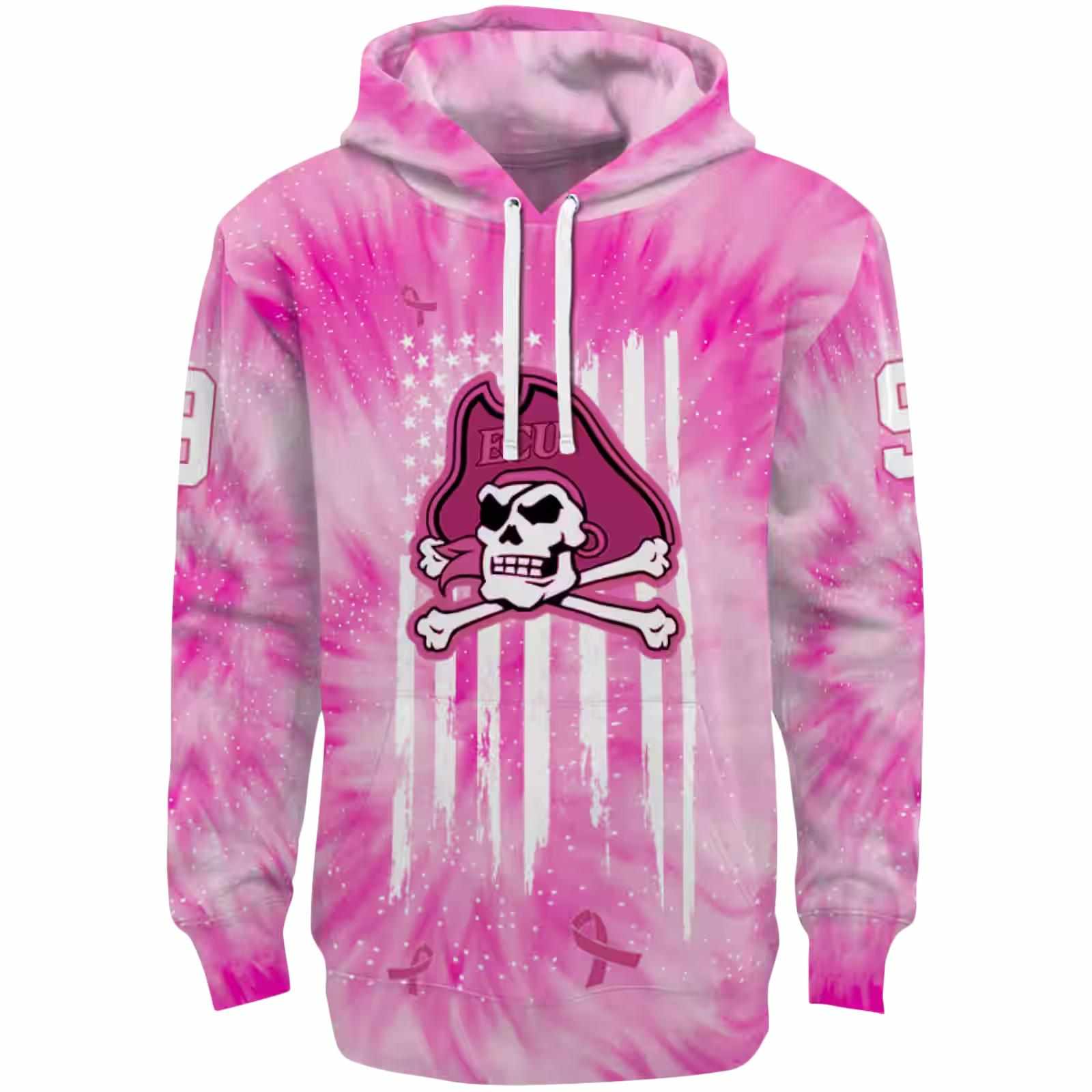 Personalized East Carolina Pirates Cancer Support Pink Hoodie