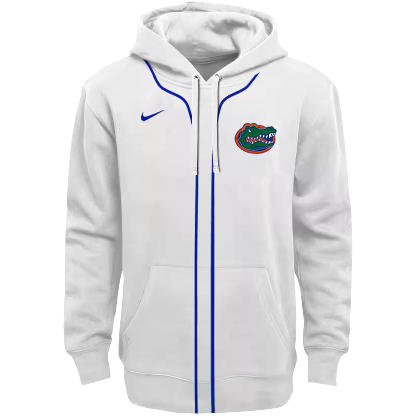 Personalized Florida Gators Sporty Stripe White Hoodie