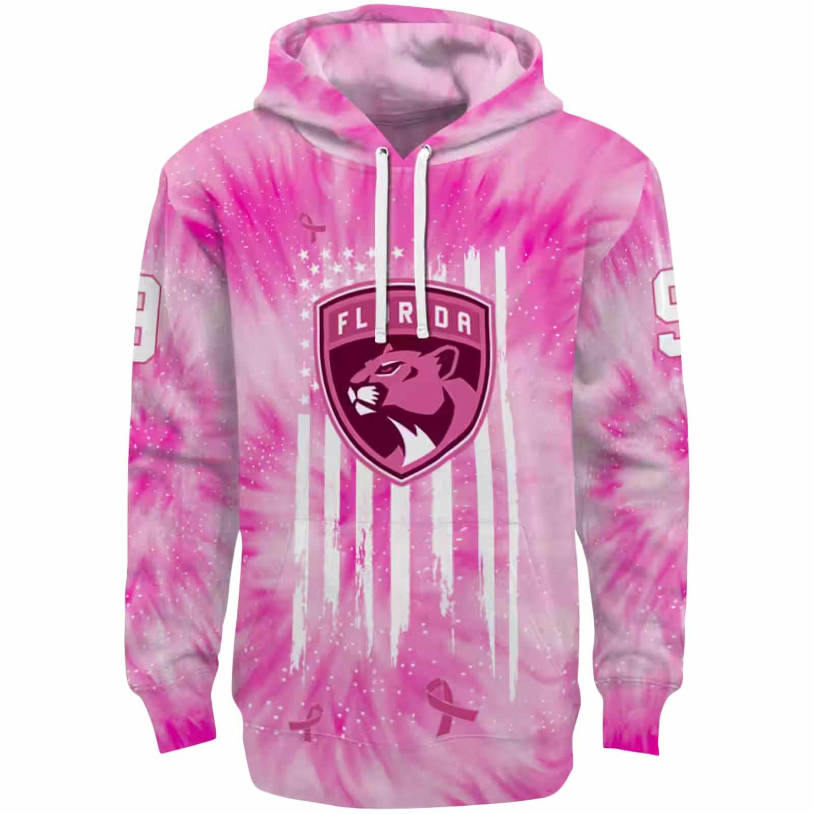 Personalized Florida Panthers Cancer Support Pink Hoodie