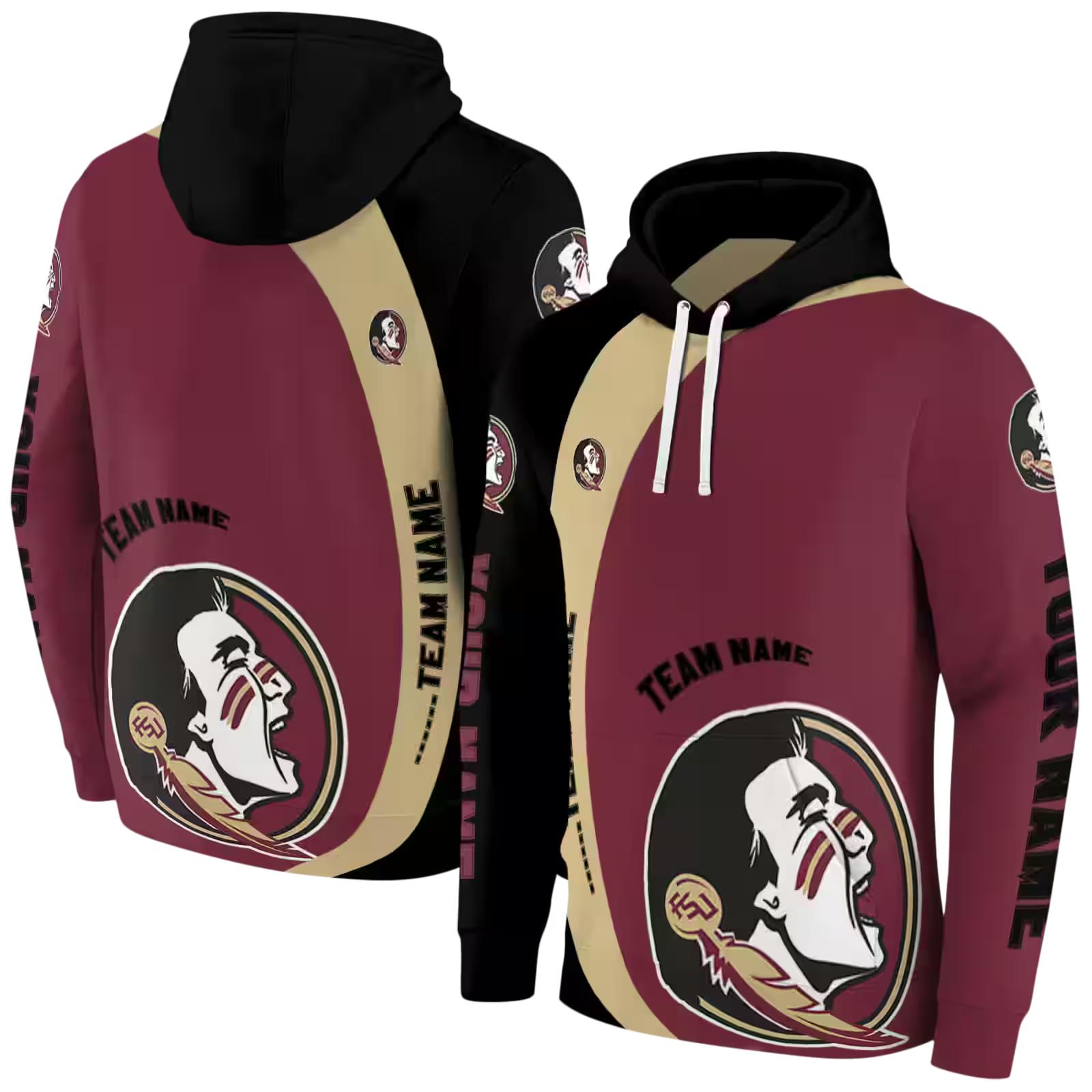 personalized florida state seminoles minimalist design garnet black hoodie fashion forward