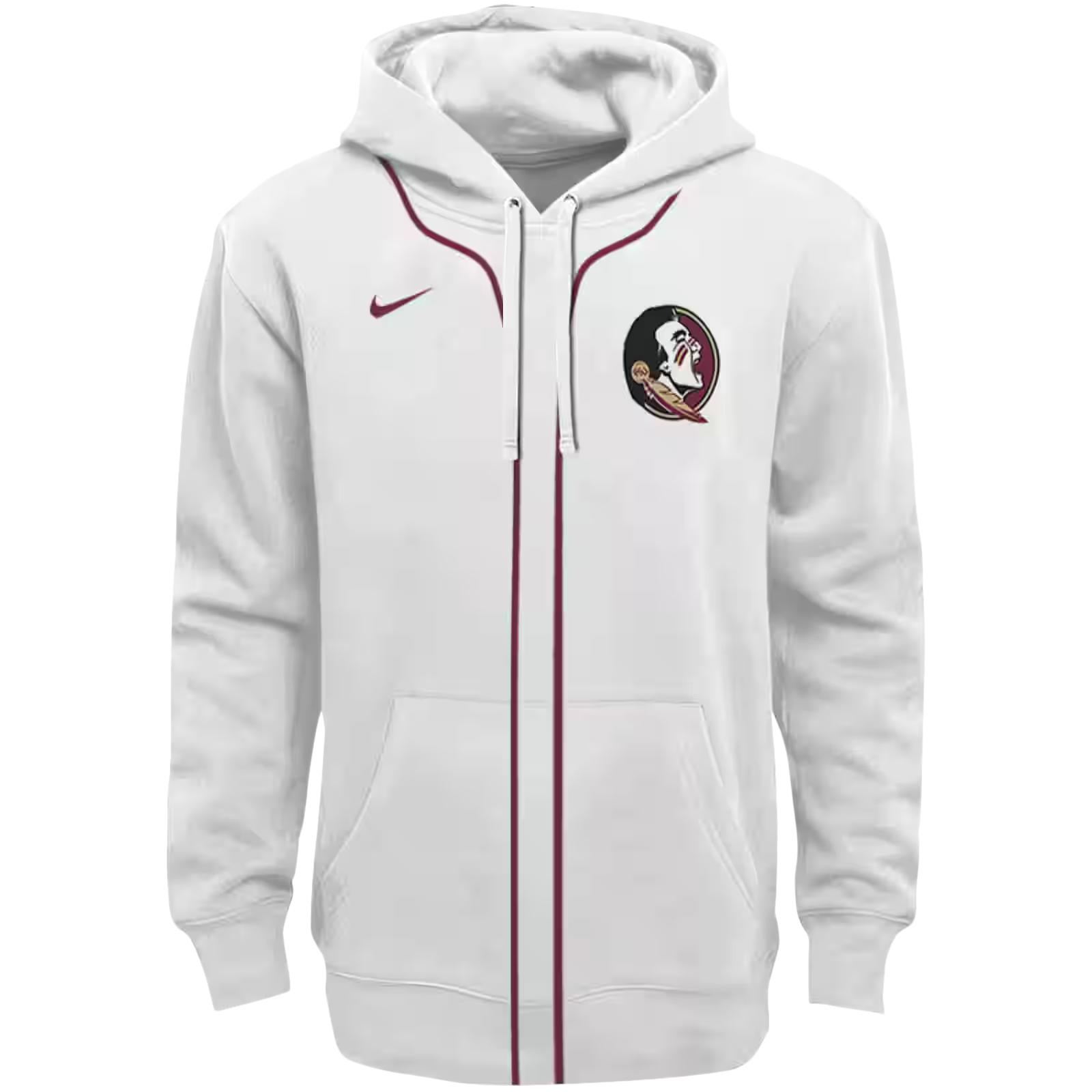 Personalized Florida State Seminoles Sporty Stripe White Hoodie
