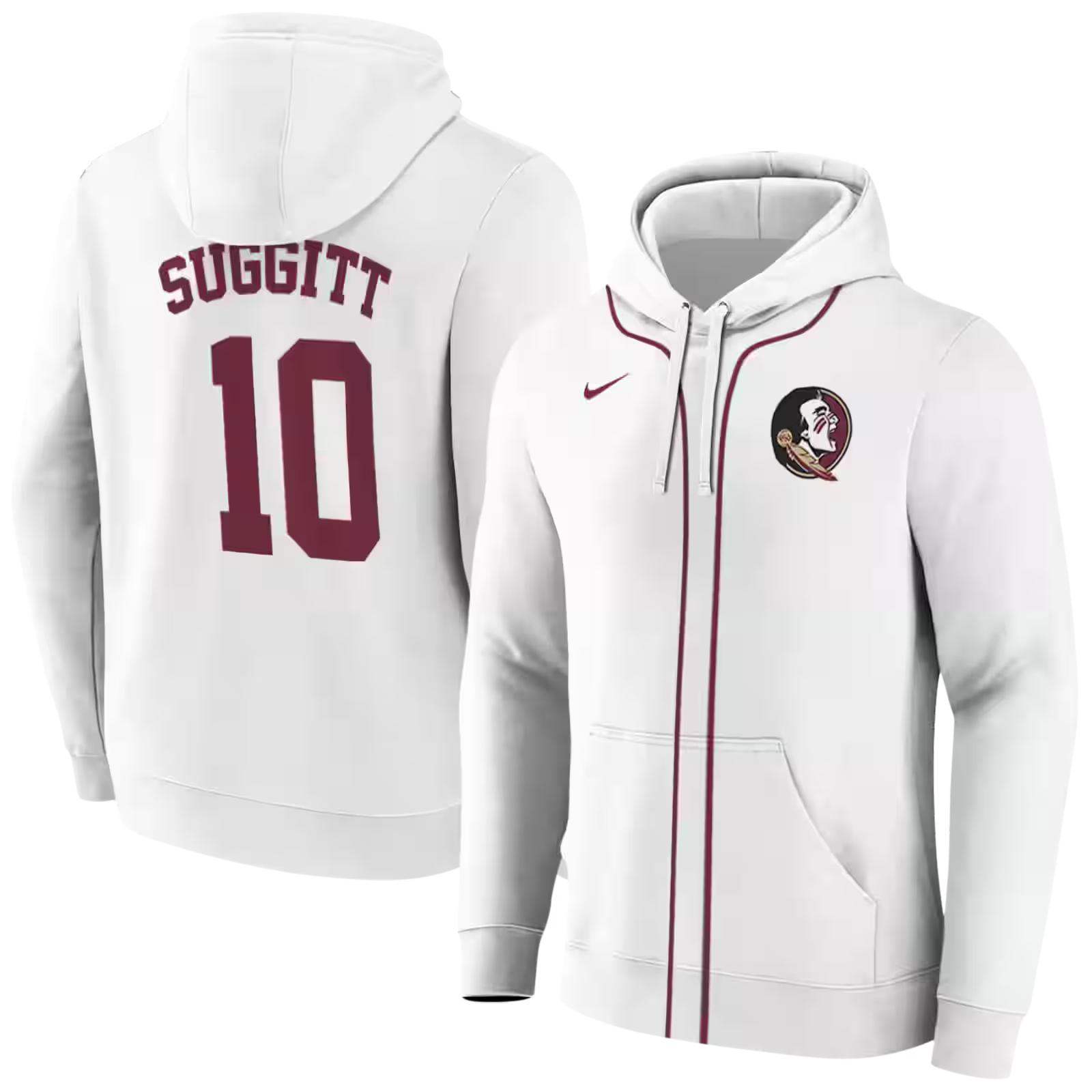 personalized florida state seminoles sporty stripe white hoodie fashion forward