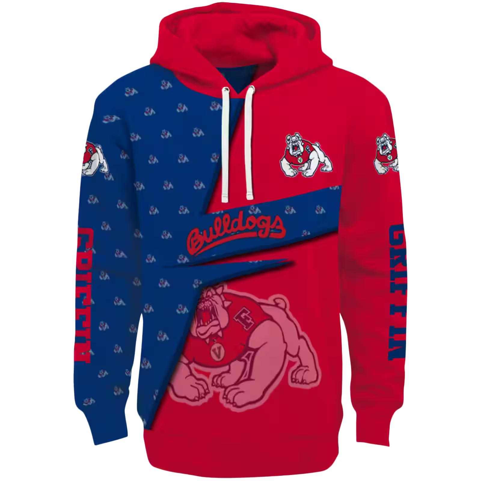 Personalized Fresno State Bulldogs Abstract Shape Red Hoodie