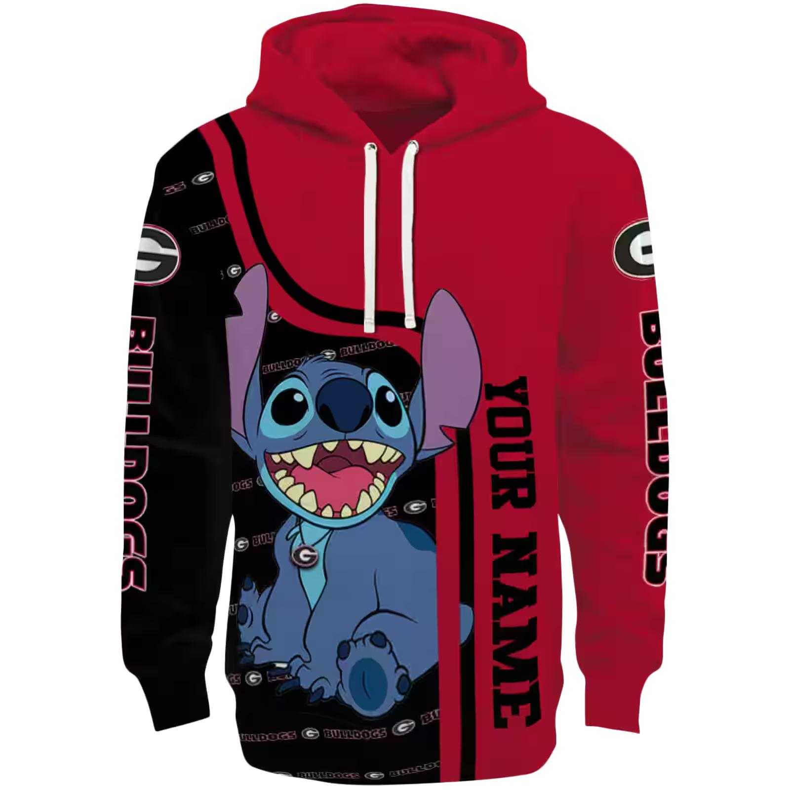 Personalized Georgia Bulldogs Stitch Red Hoodie