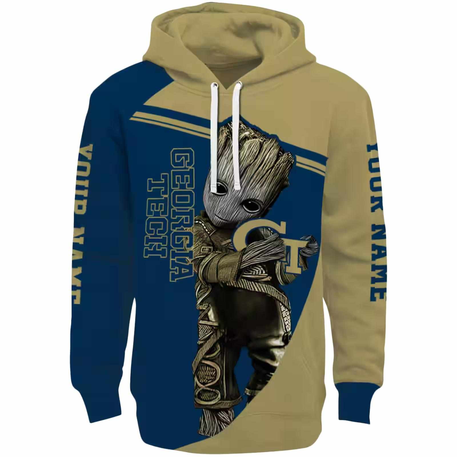 Personalized Georgia Tech Yellow Jackets Groot Gold Hoodie