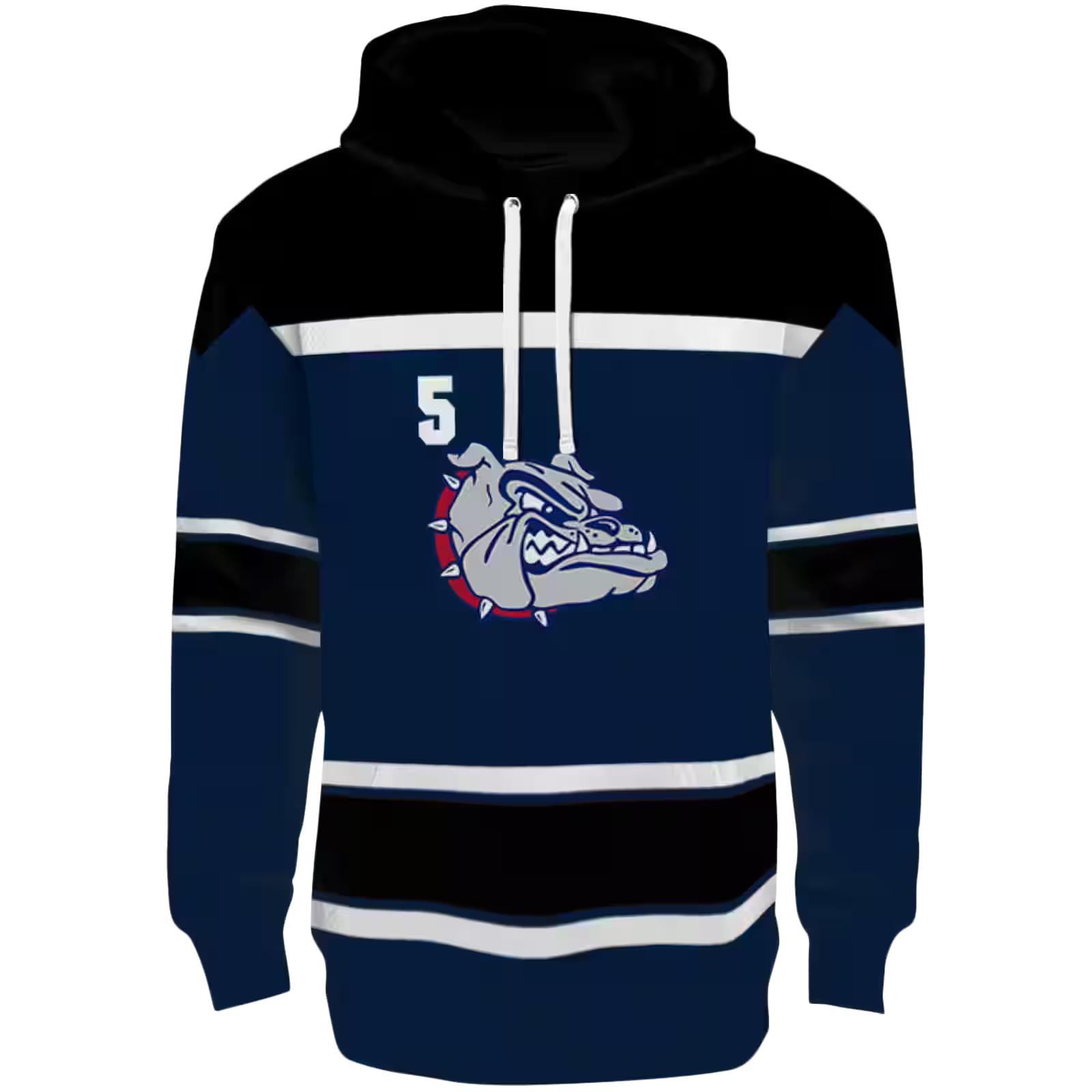 Personalized Gonzaga Bulldogs Striped Pattern Blue Hoodie
