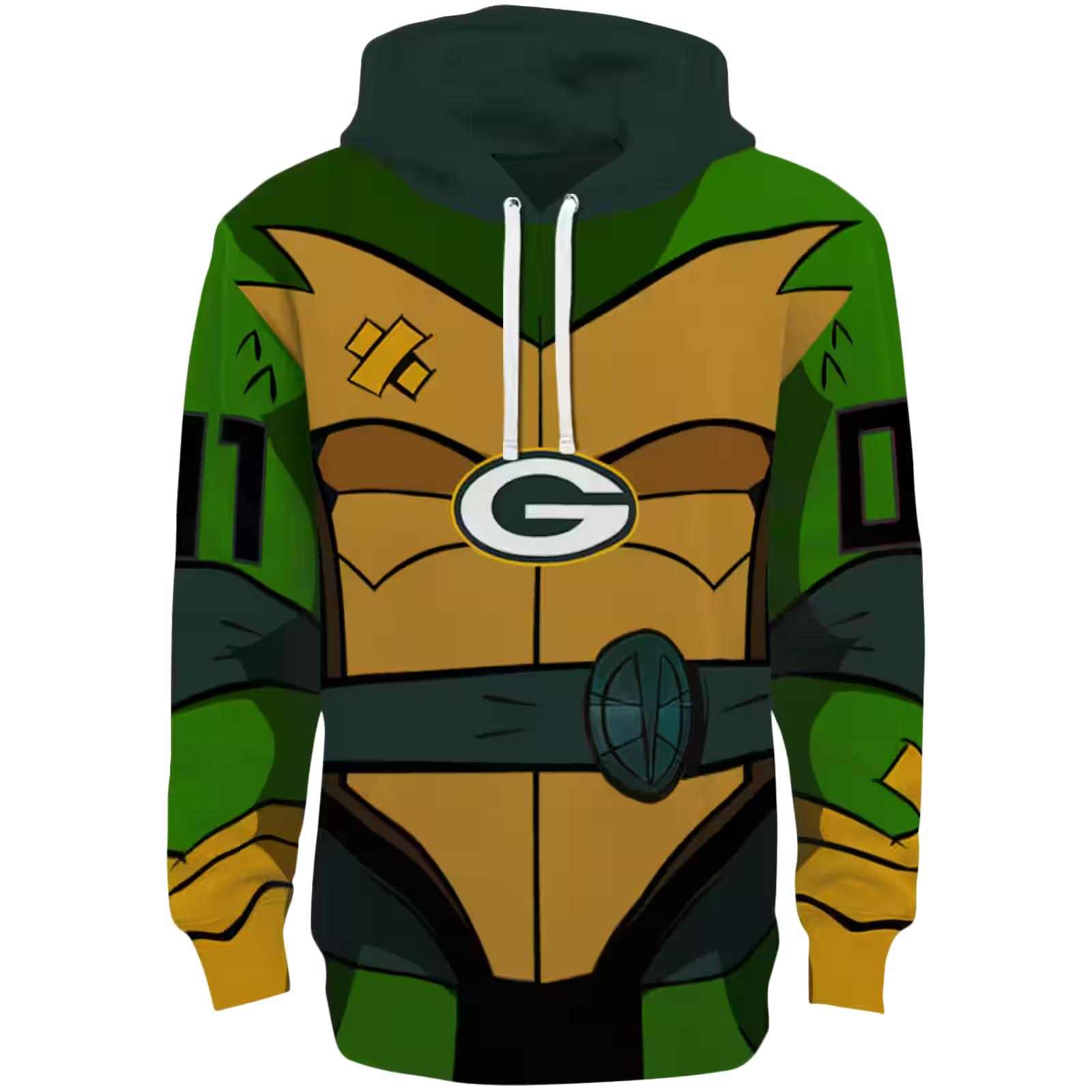 Personalized Green Bay Packers Superhero Armor Green Hoodie