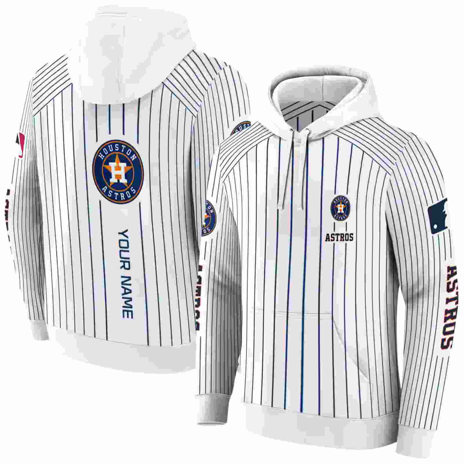 personalized houston astros pinstripe pattern blue white hoodie fashion forward