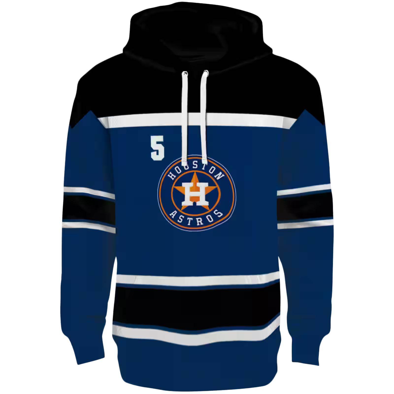 Personalized Houston Astros Striped Pattern Blue Hoodie