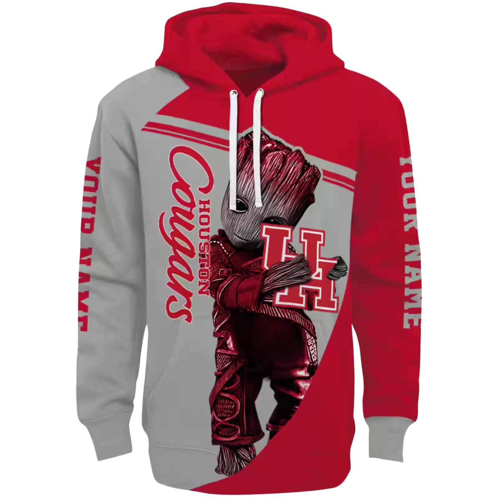 Personalized Houston Cougars Groot Red Hoodie
