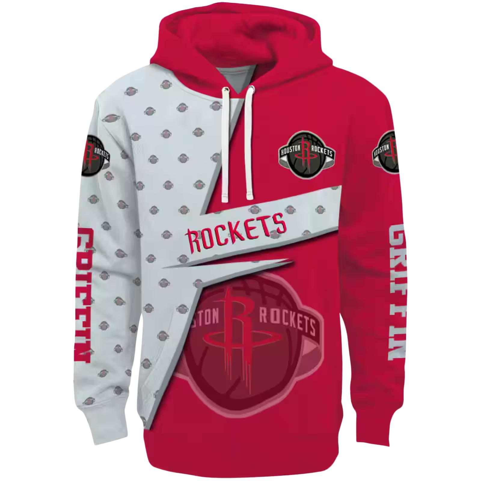 Personalized Houston Rockets Abstract Shape Red Hoodie