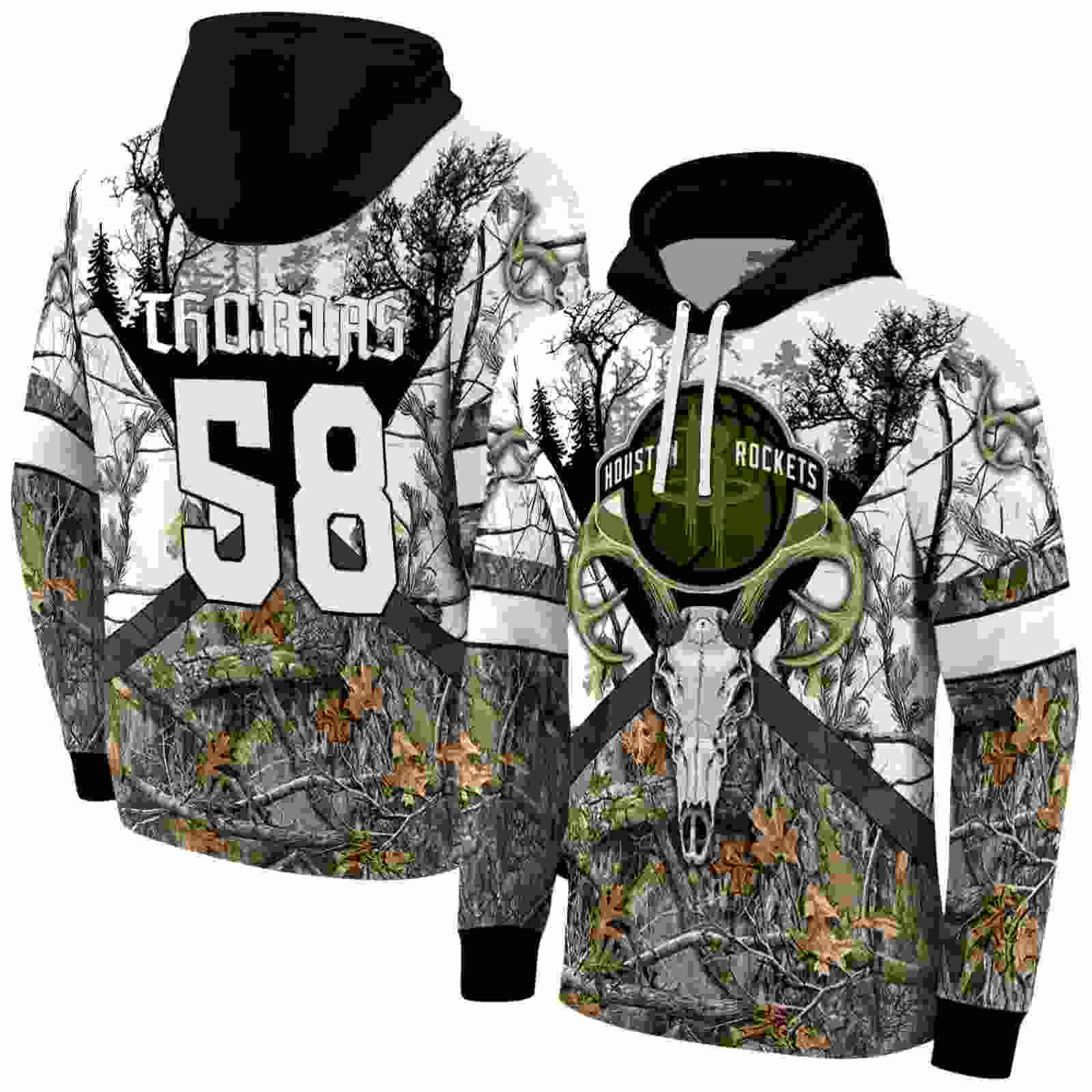 personalized houston rockets forest silhouette hoodie fashion forward