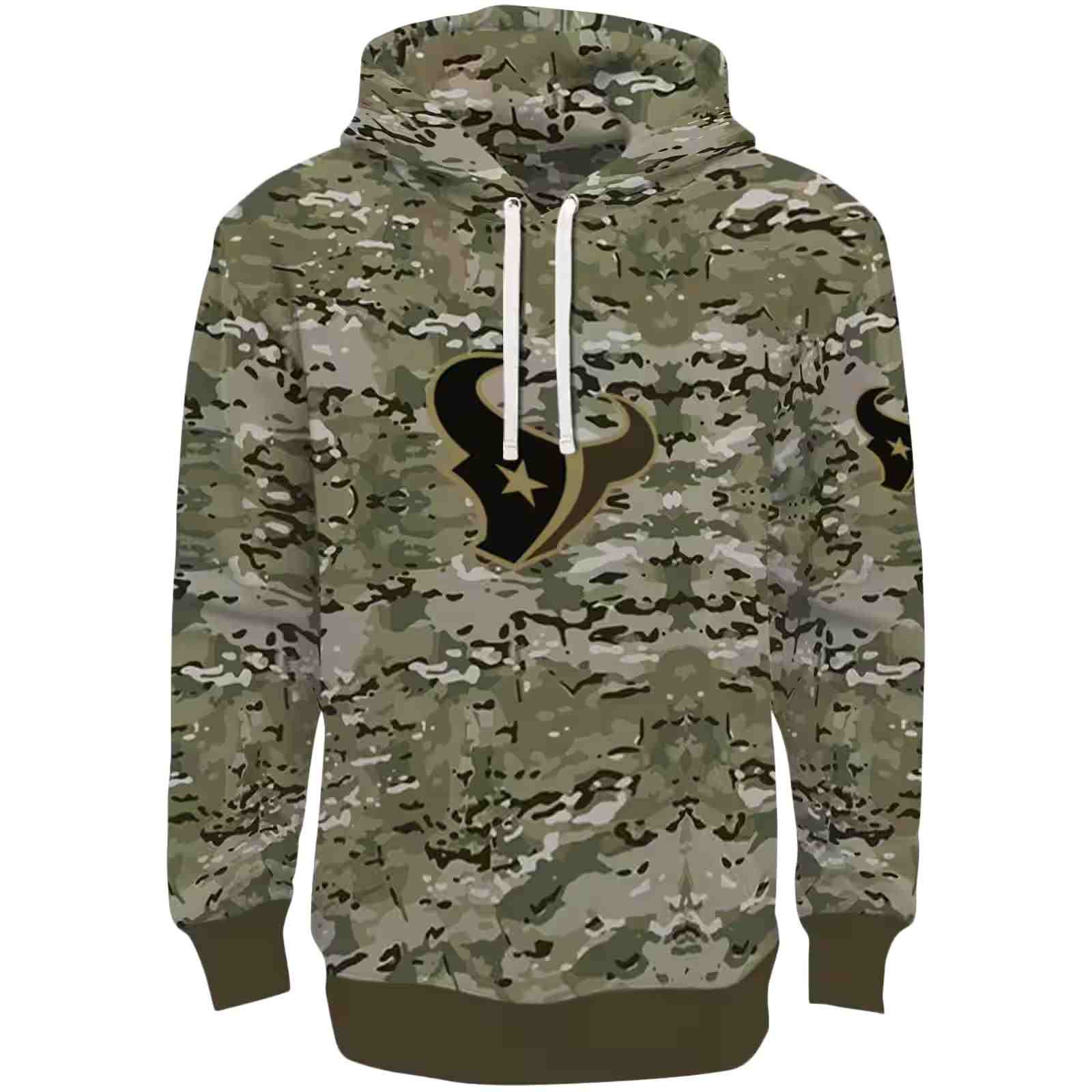 Personalized Houston Texans Military Style Hoodie