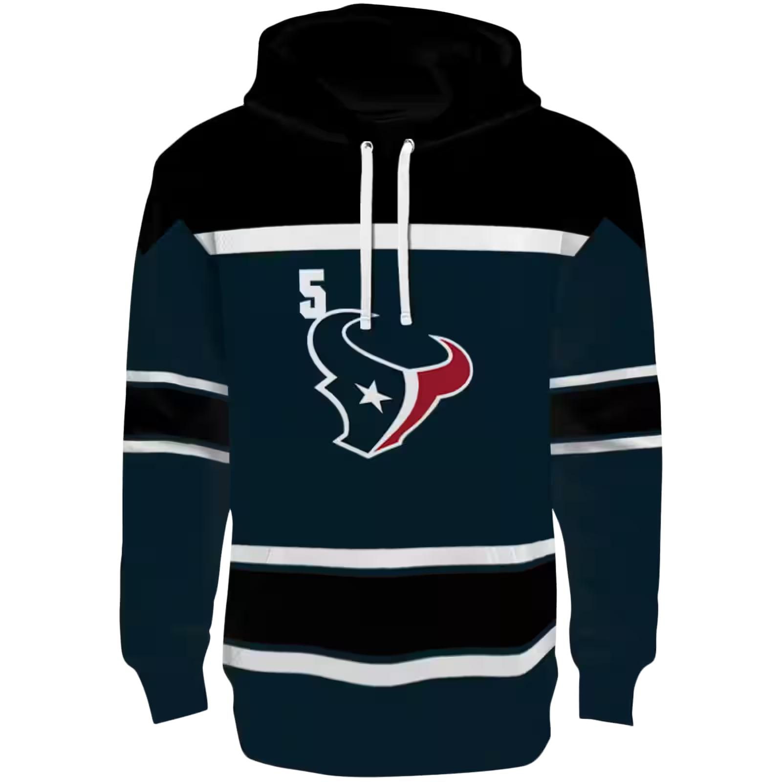 Personalized Houston Texans Striped Pattern Blue Hoodie