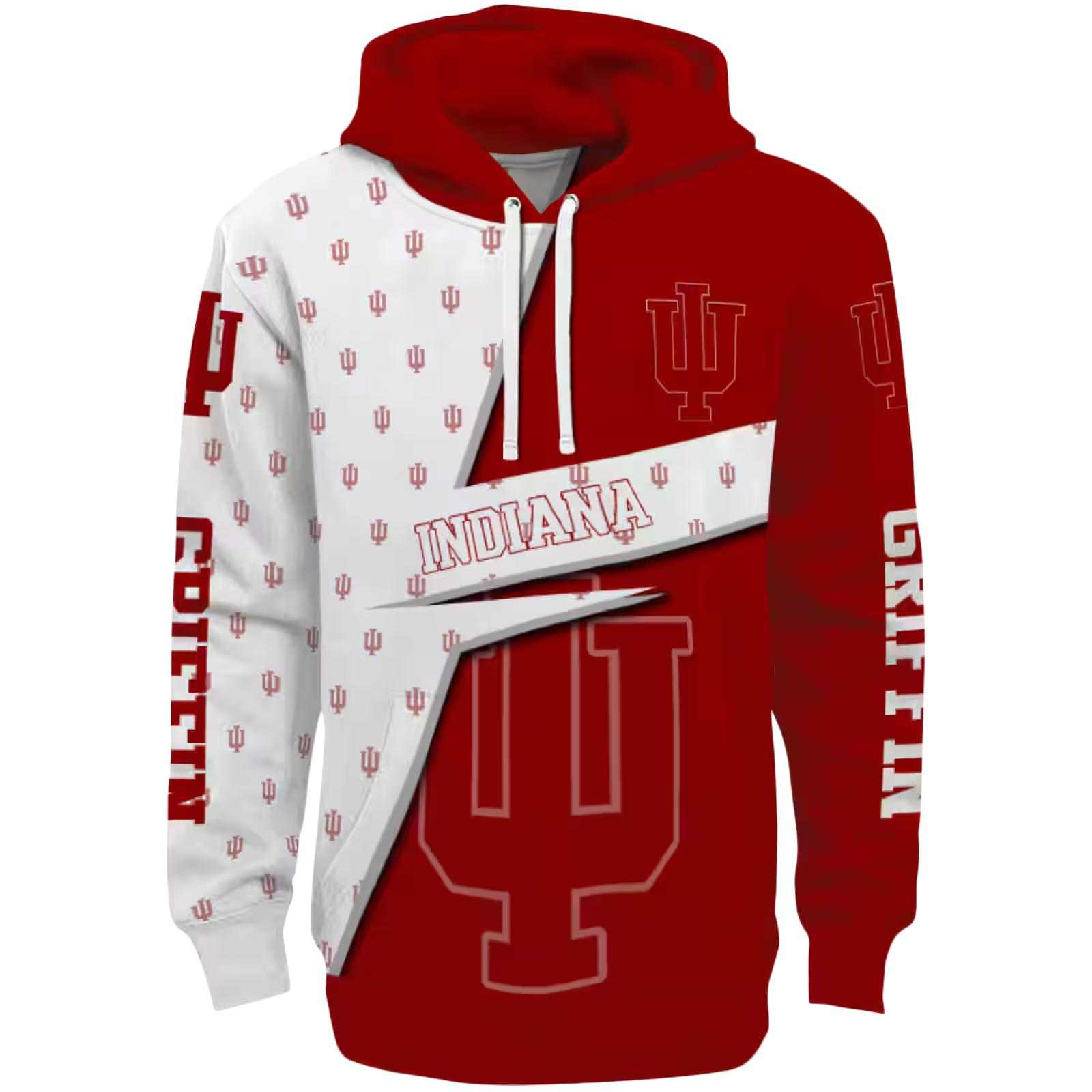 Personalized Indiana Hoosiers Abstract Shape Red Hoodie