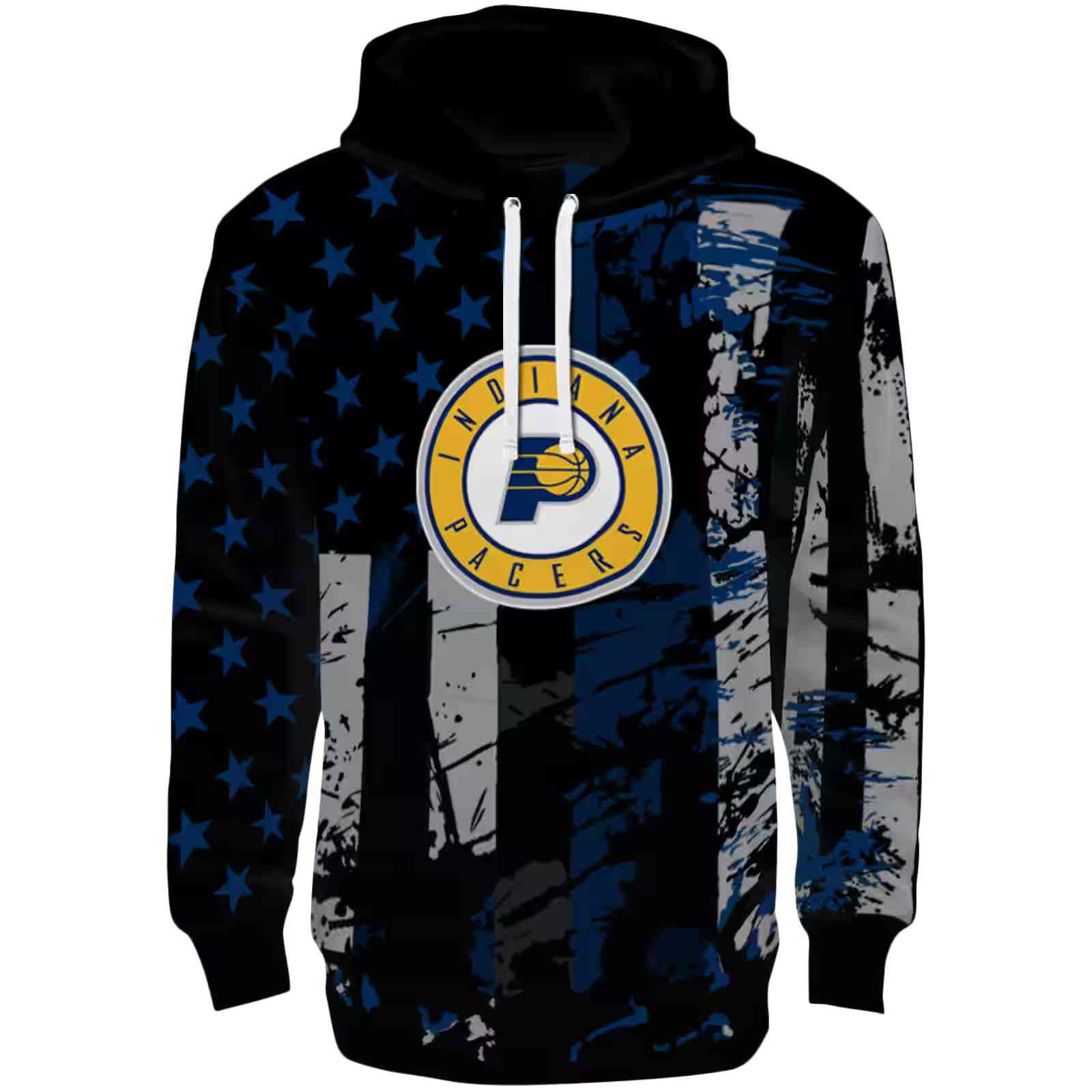 Personalized Indiana Pacers Distressed Flag Blue Black Hoodie