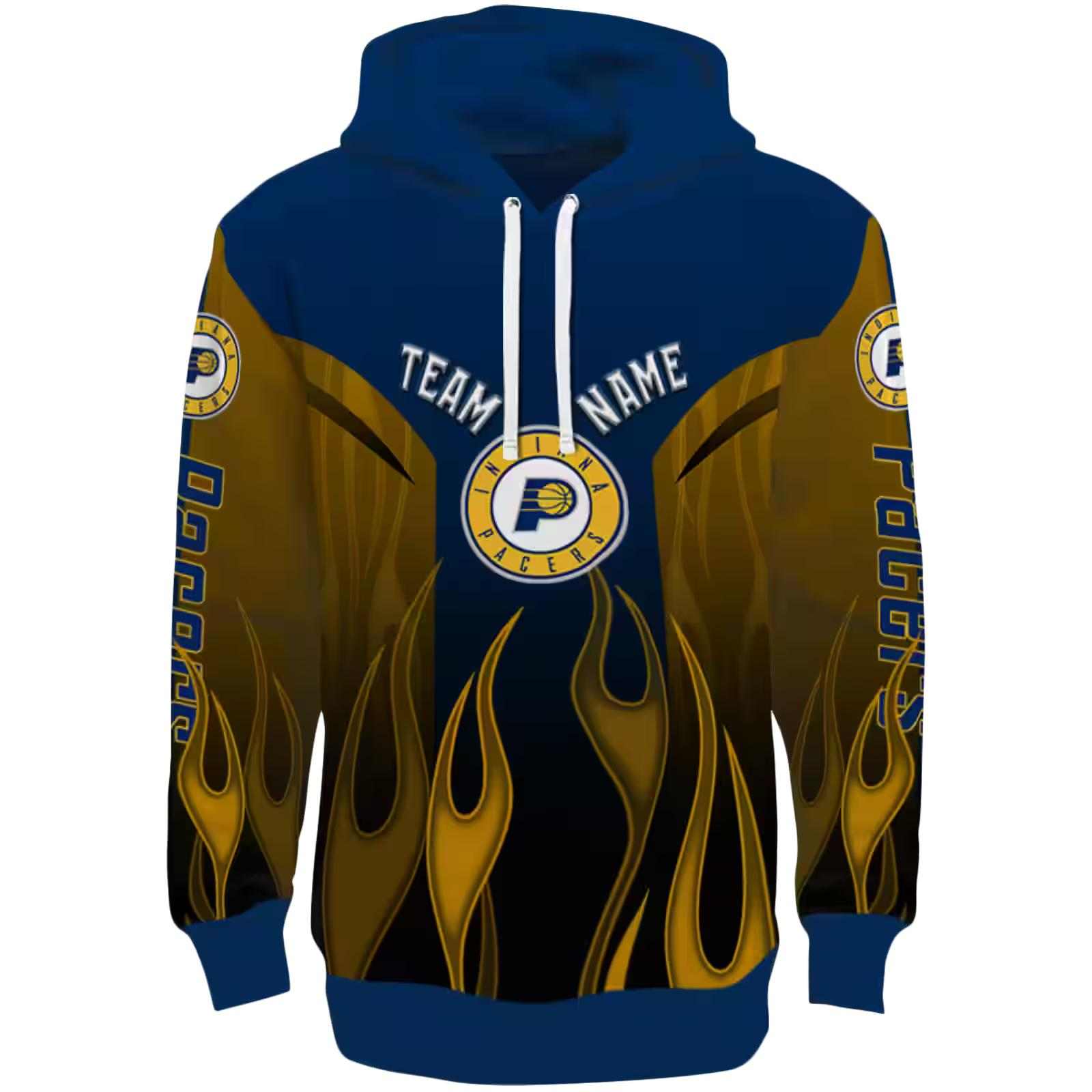 Personalized Indiana Pacers Flame Design Blue Hoodie