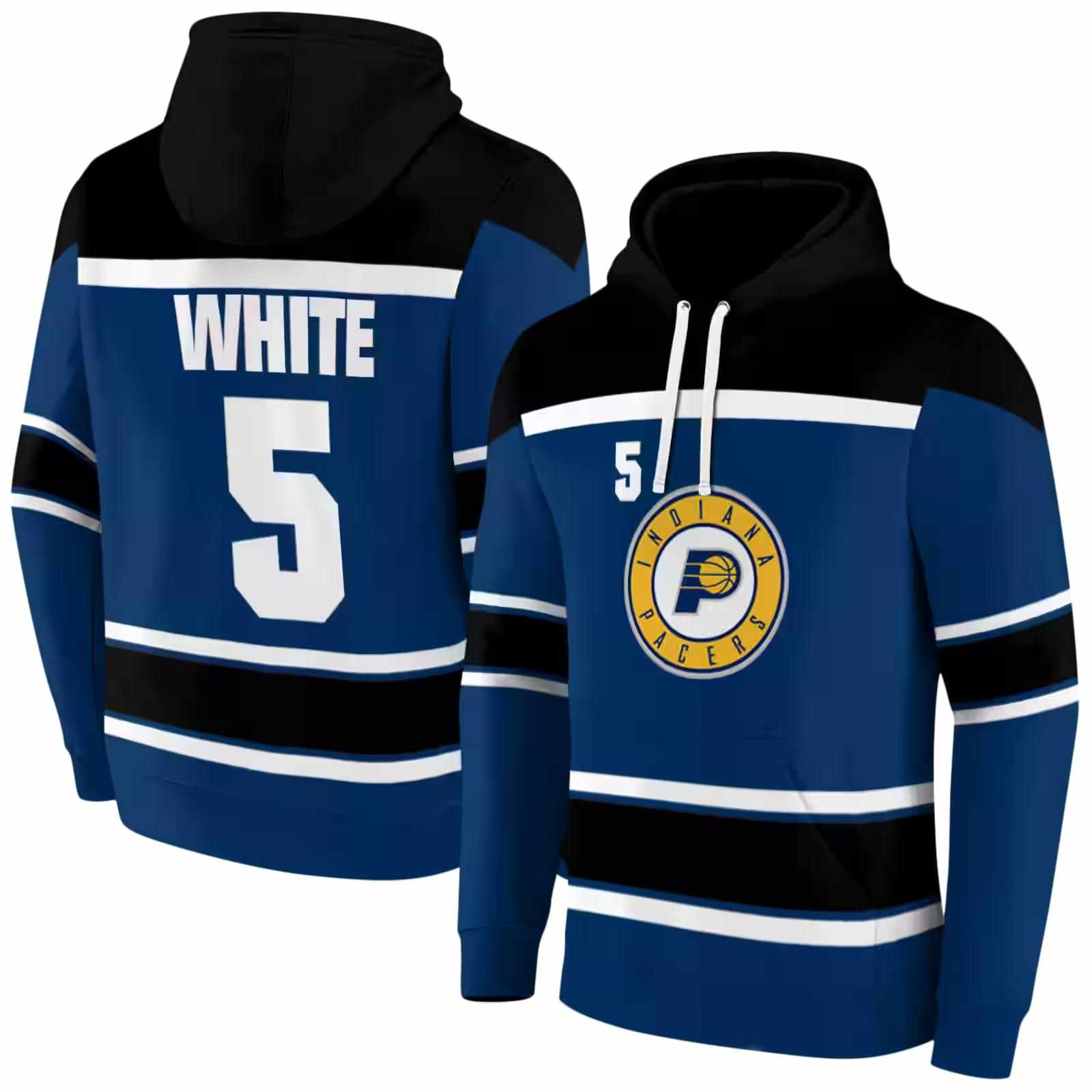 personalized indiana pacers striped pattern blue hoodie fashion forward