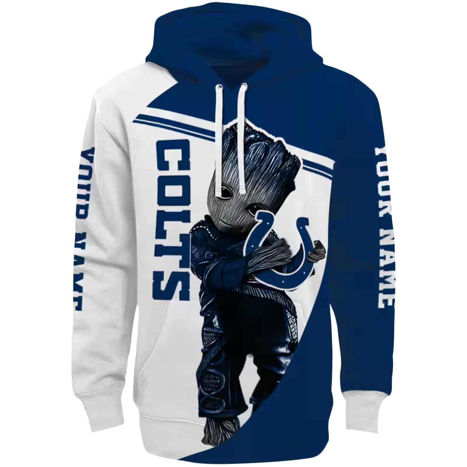 Personalized Indianapolis Colts Groot Blue Hoodie