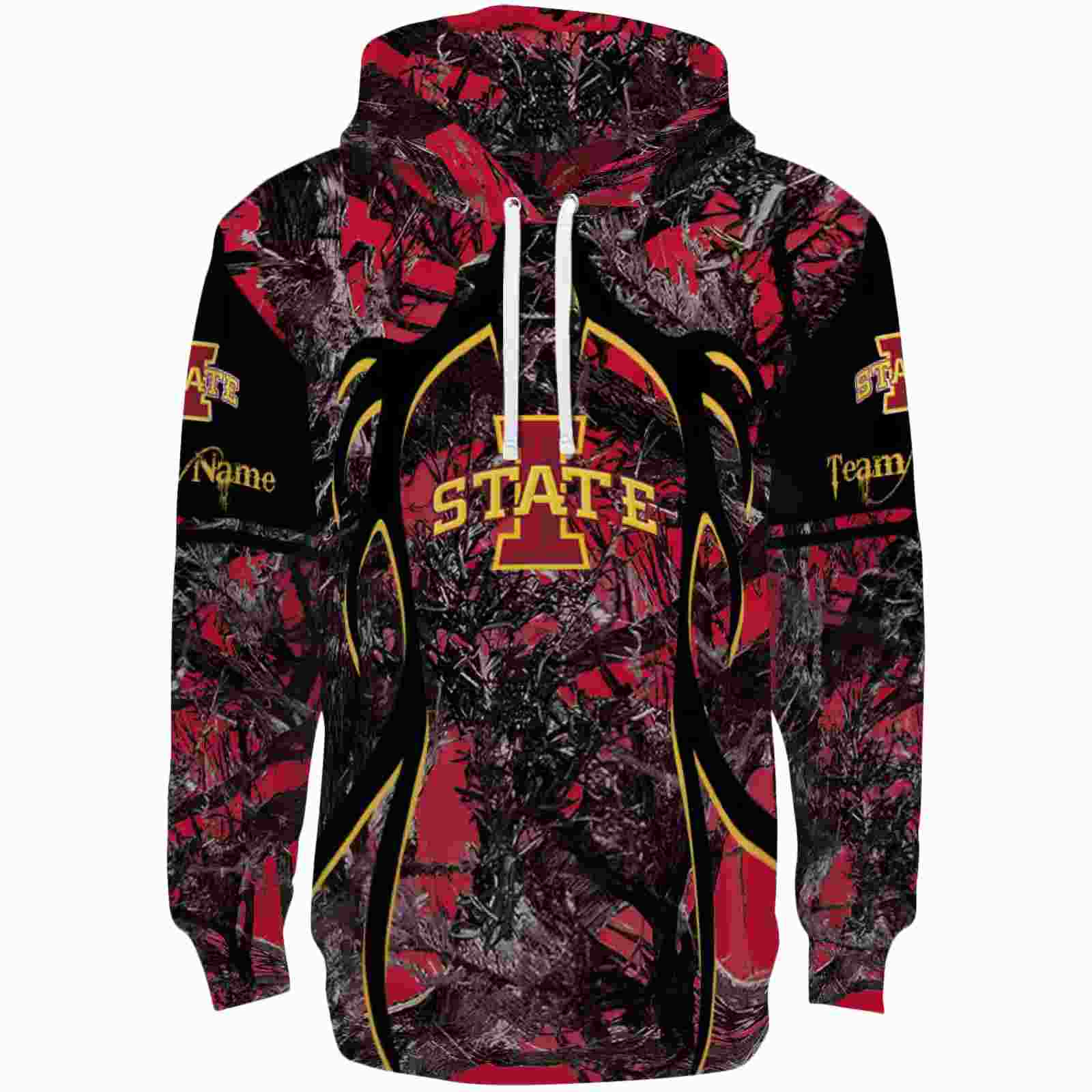 Personalized Iowa State Cyclones Hunting Theme Red Black Hoodie