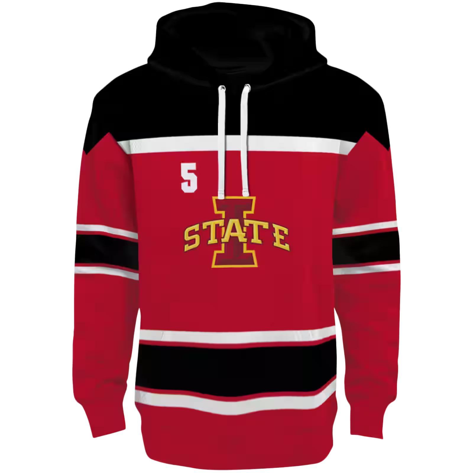 Personalized Iowa State Cyclones Striped Pattern Red Hoodie