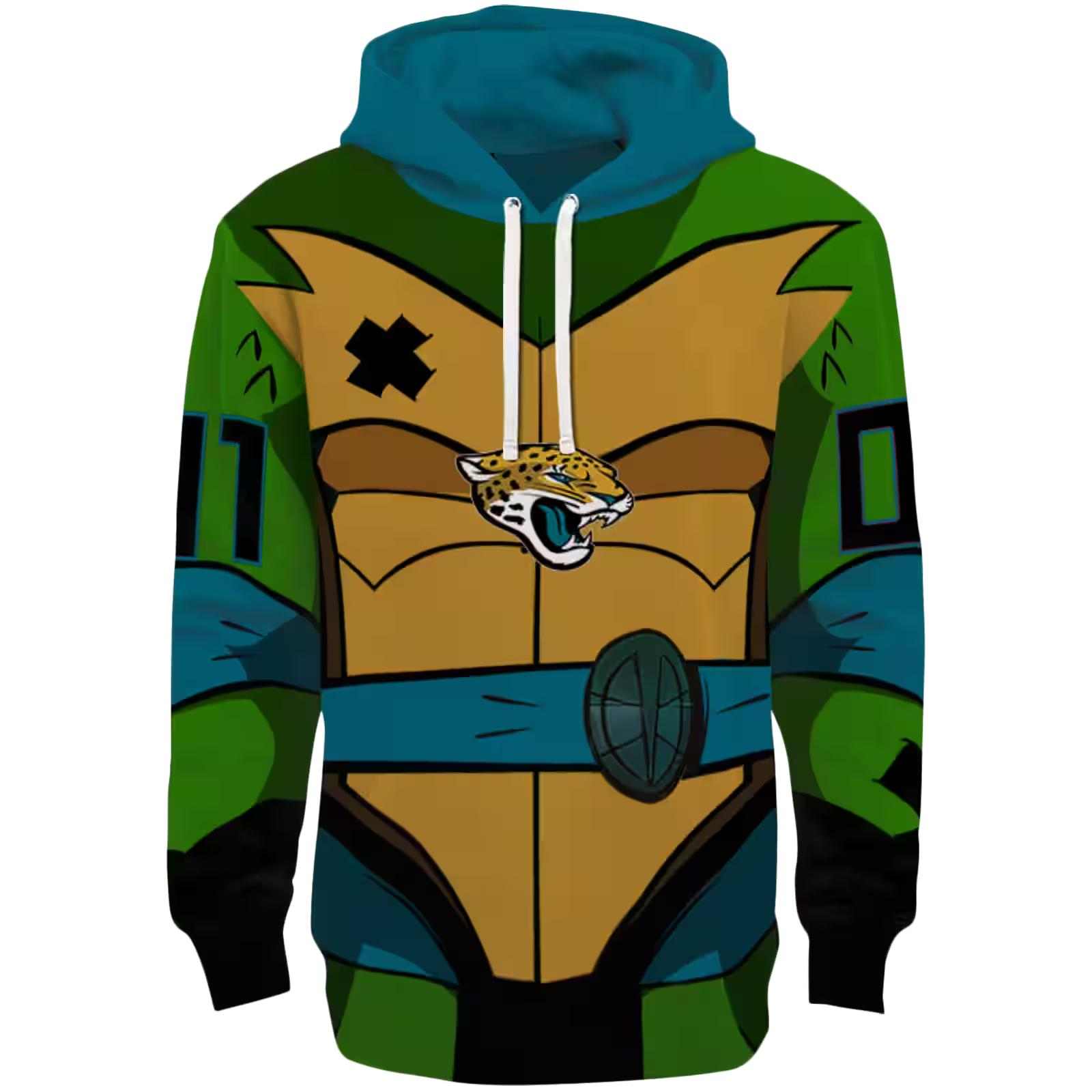 Personalized Jacksonville Jaguars Superhero Armor Teal Green Hoodie