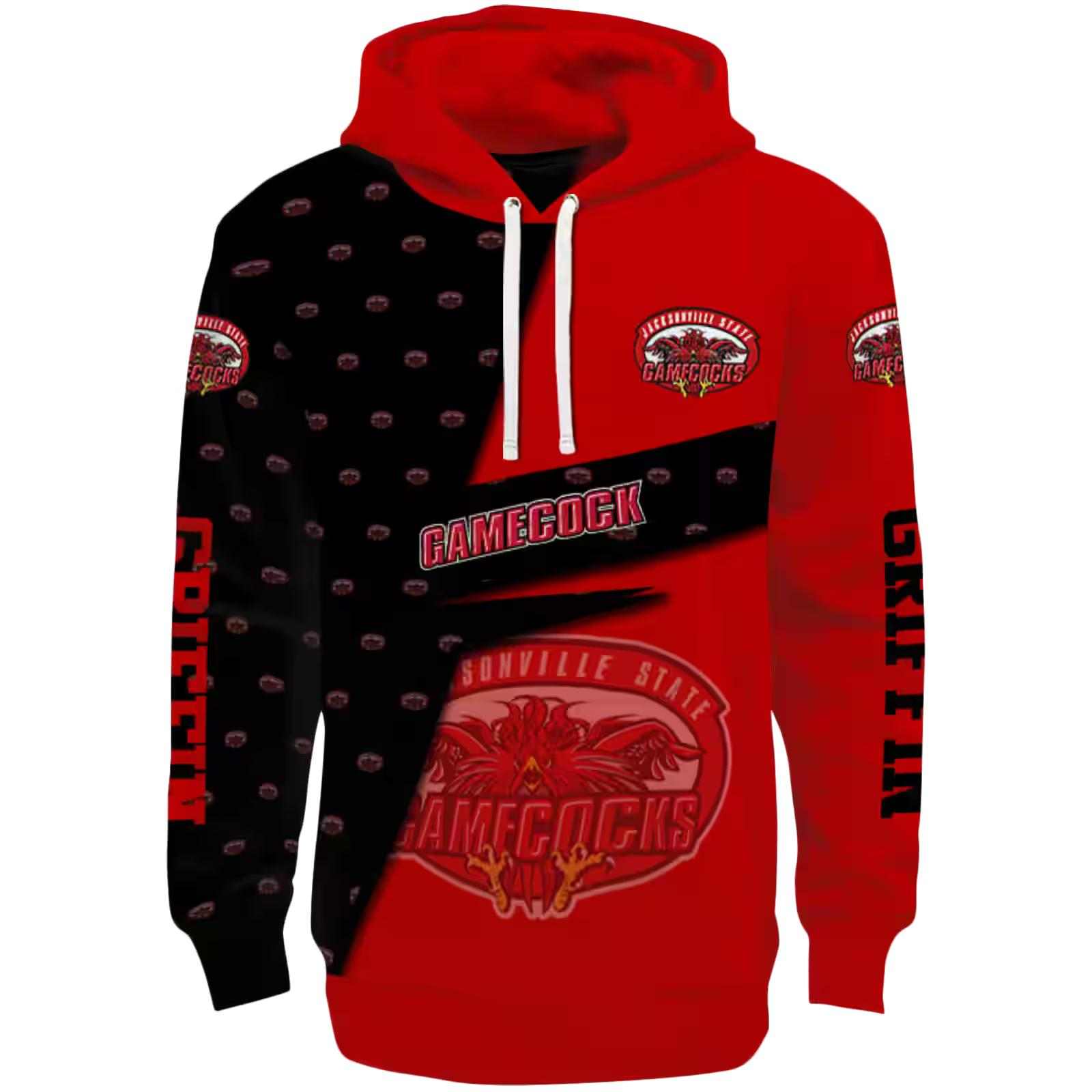 Personalized Jacksonville State Gamecocks Abstract Shape Red Hoodie
