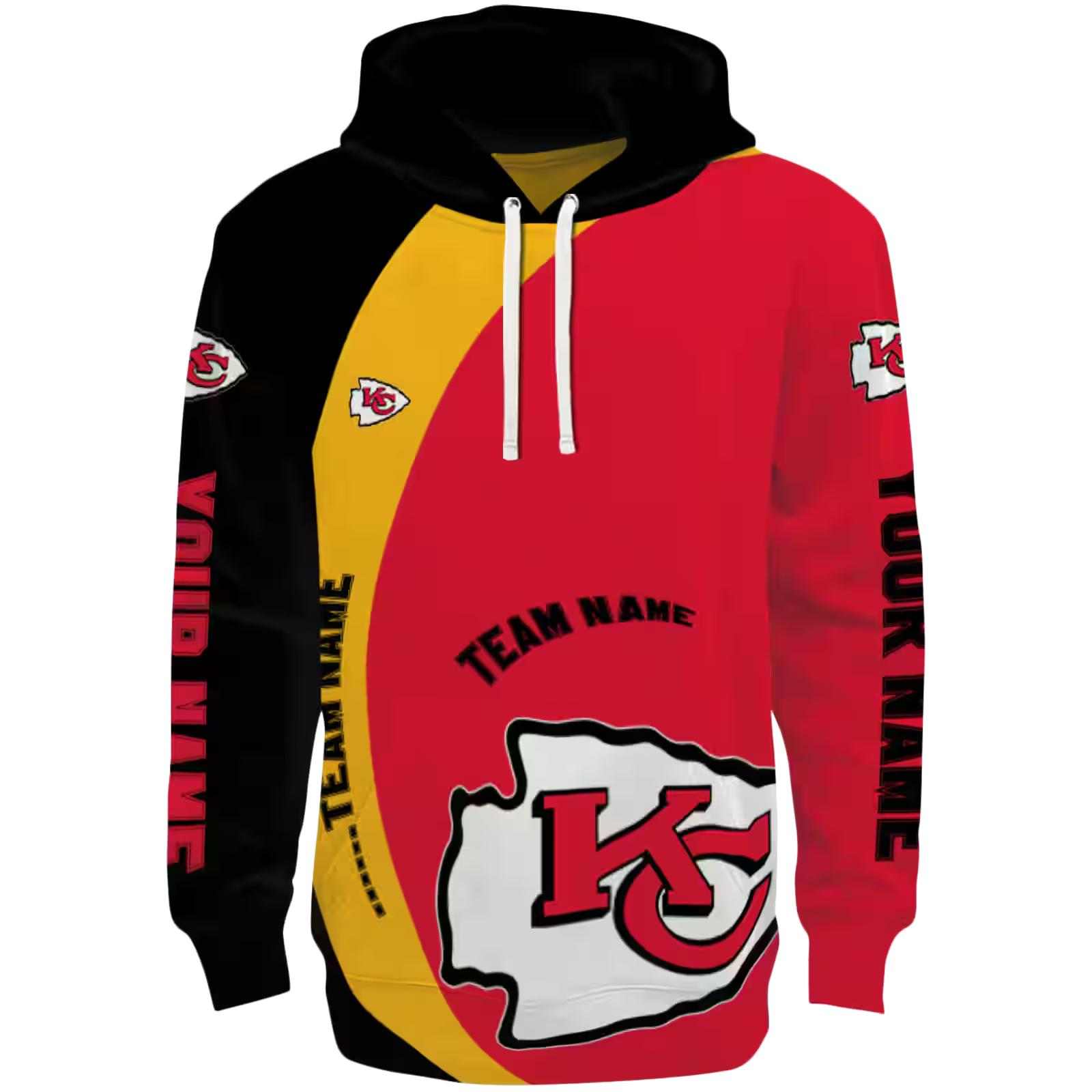 Personalized Kansas City Chiefs Minimalist Design Red Black Hoodie