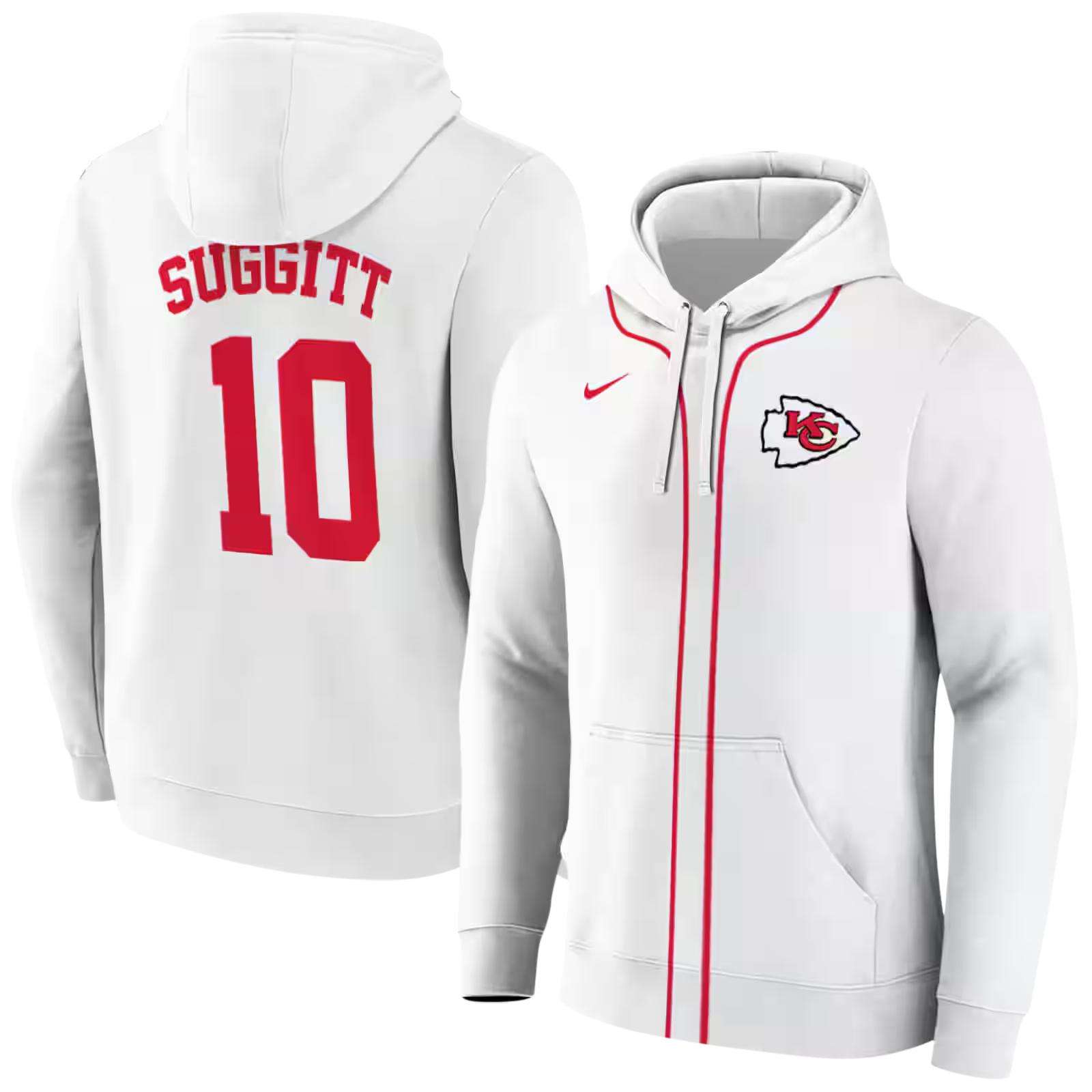 personalized kansas city chiefs sporty stripe white hoodie fashion forward