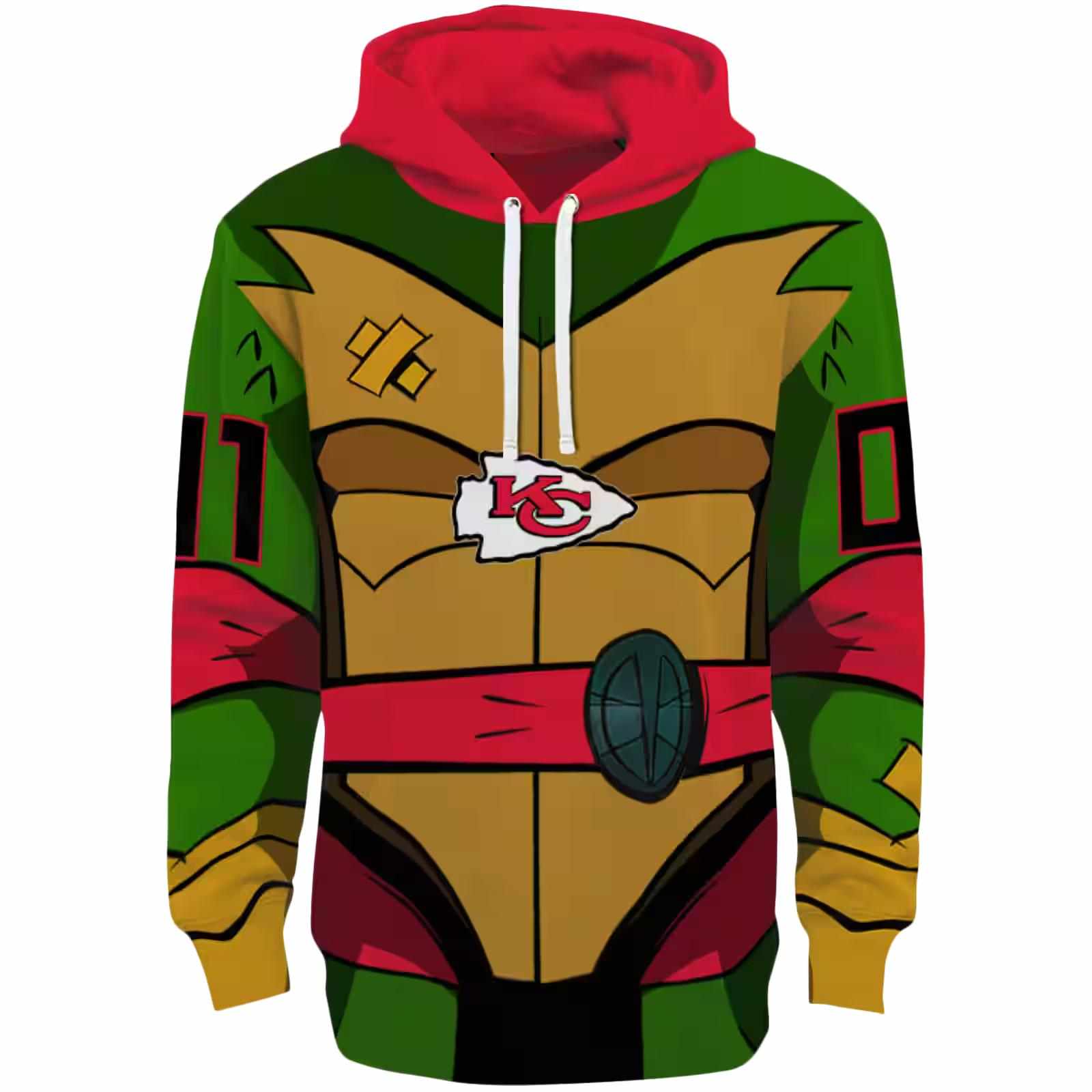 Personalized Kansas City Chiefs Superhero Armor Red Green Hoodie