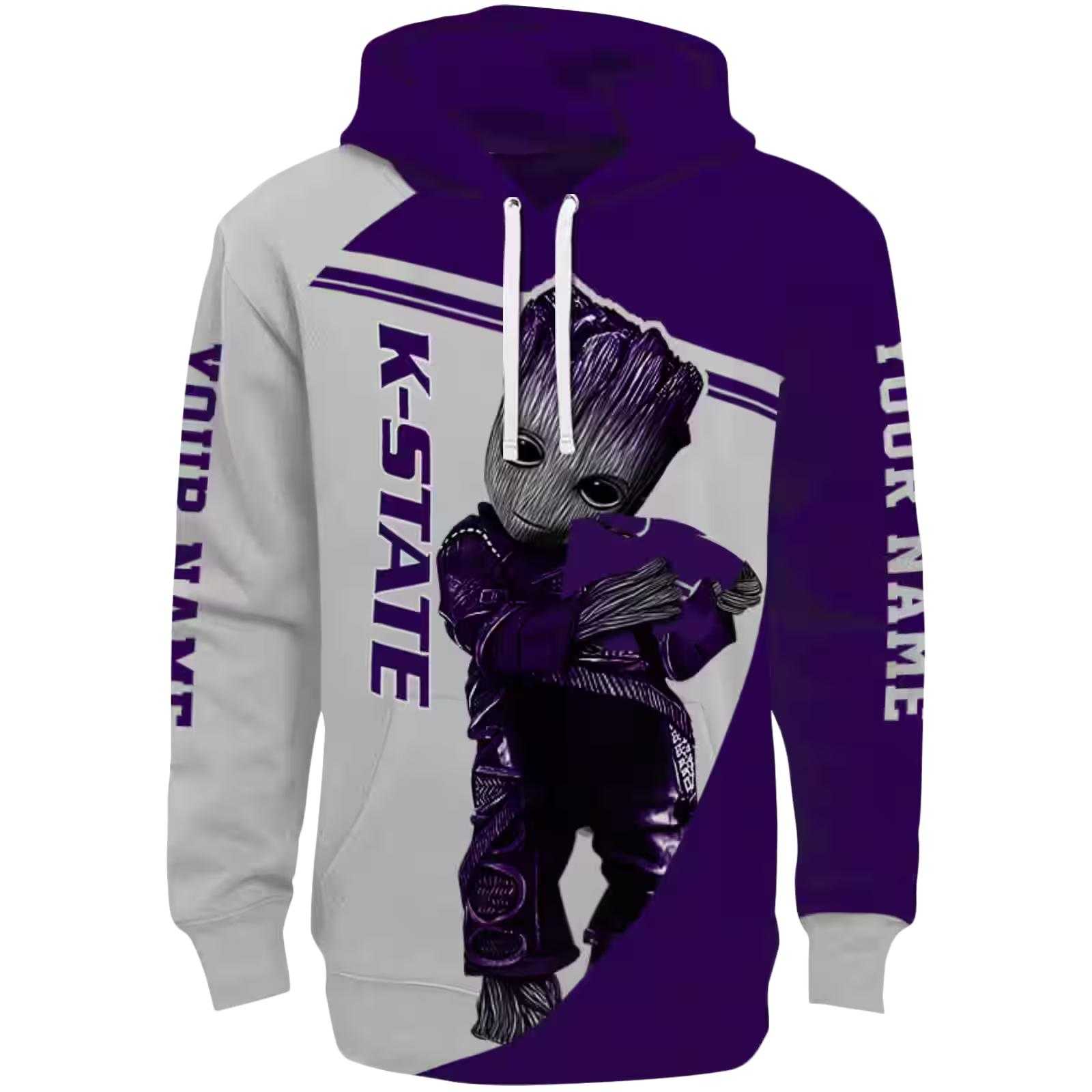 Personalized Kansas State Wildcats Groot Purple Hoodie