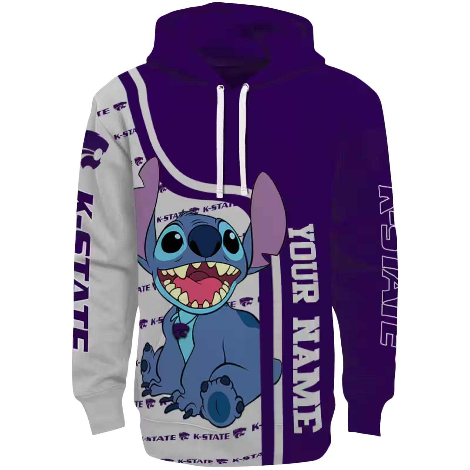 Personalized Kansas State Wildcats Stitch Purple Hoodie