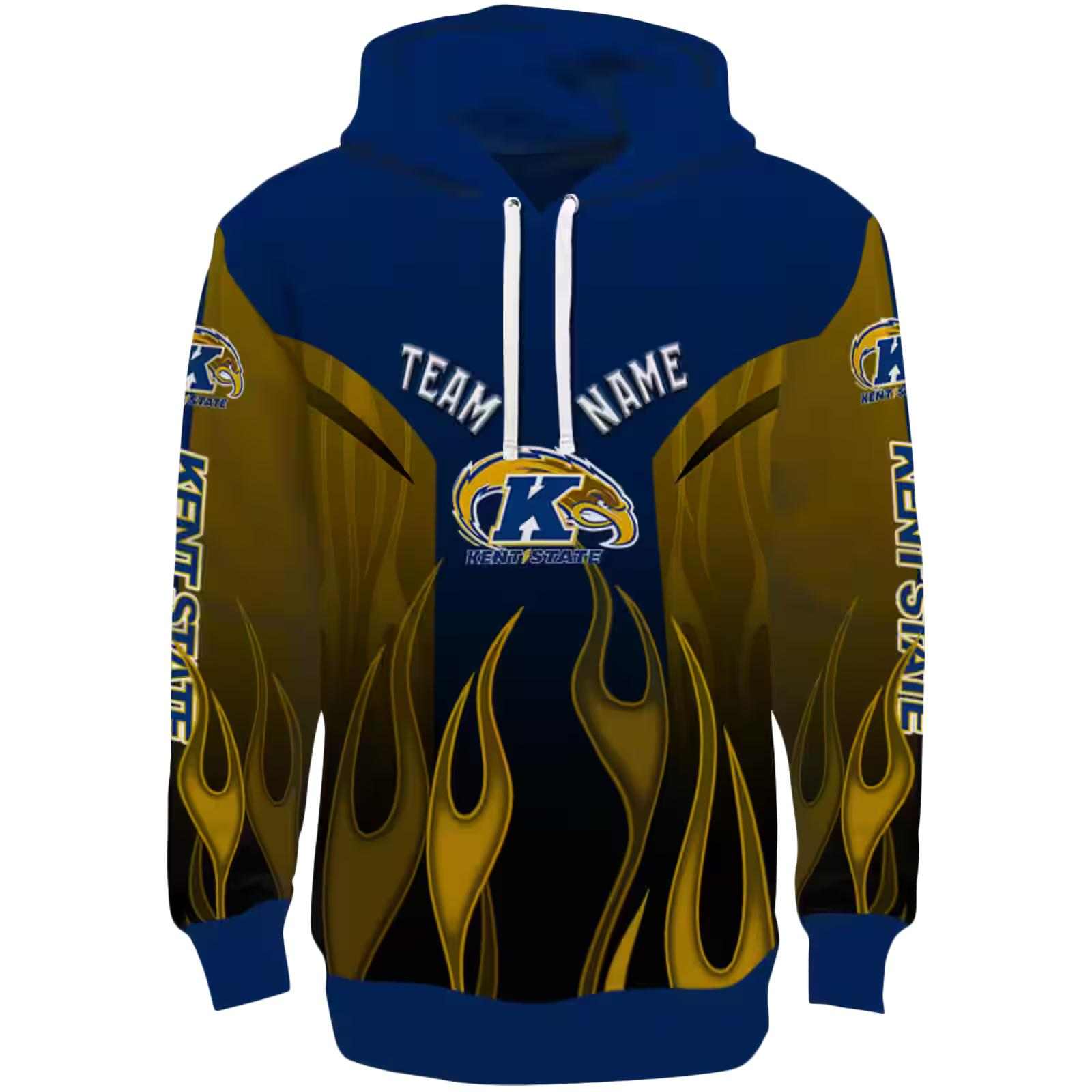 Personalized Kent State Golden Flashes Flame Design Navy Blue Hoodie