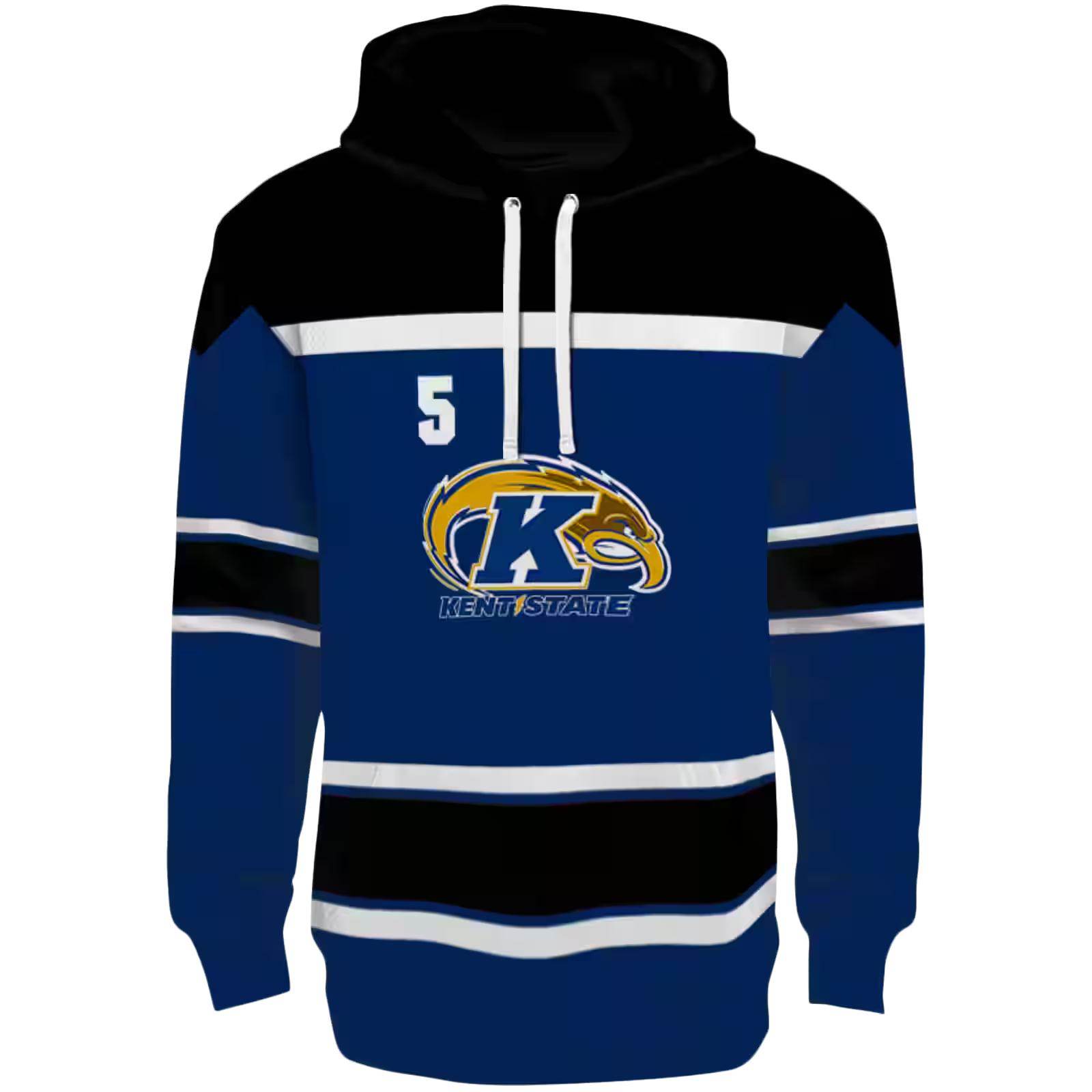 Personalized Kent State Golden Flashes Striped Pattern Navy Blue Hoodie