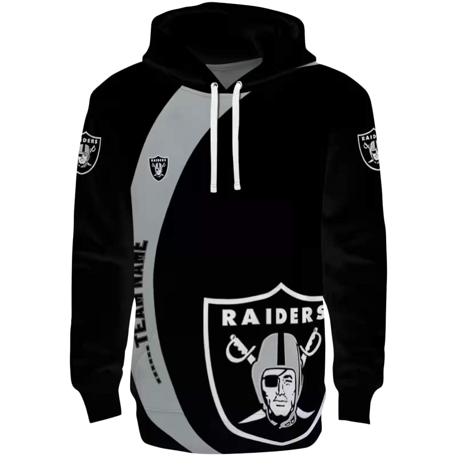 Personalized Las Vegas Raiders Minimalist Design Black Hoodie