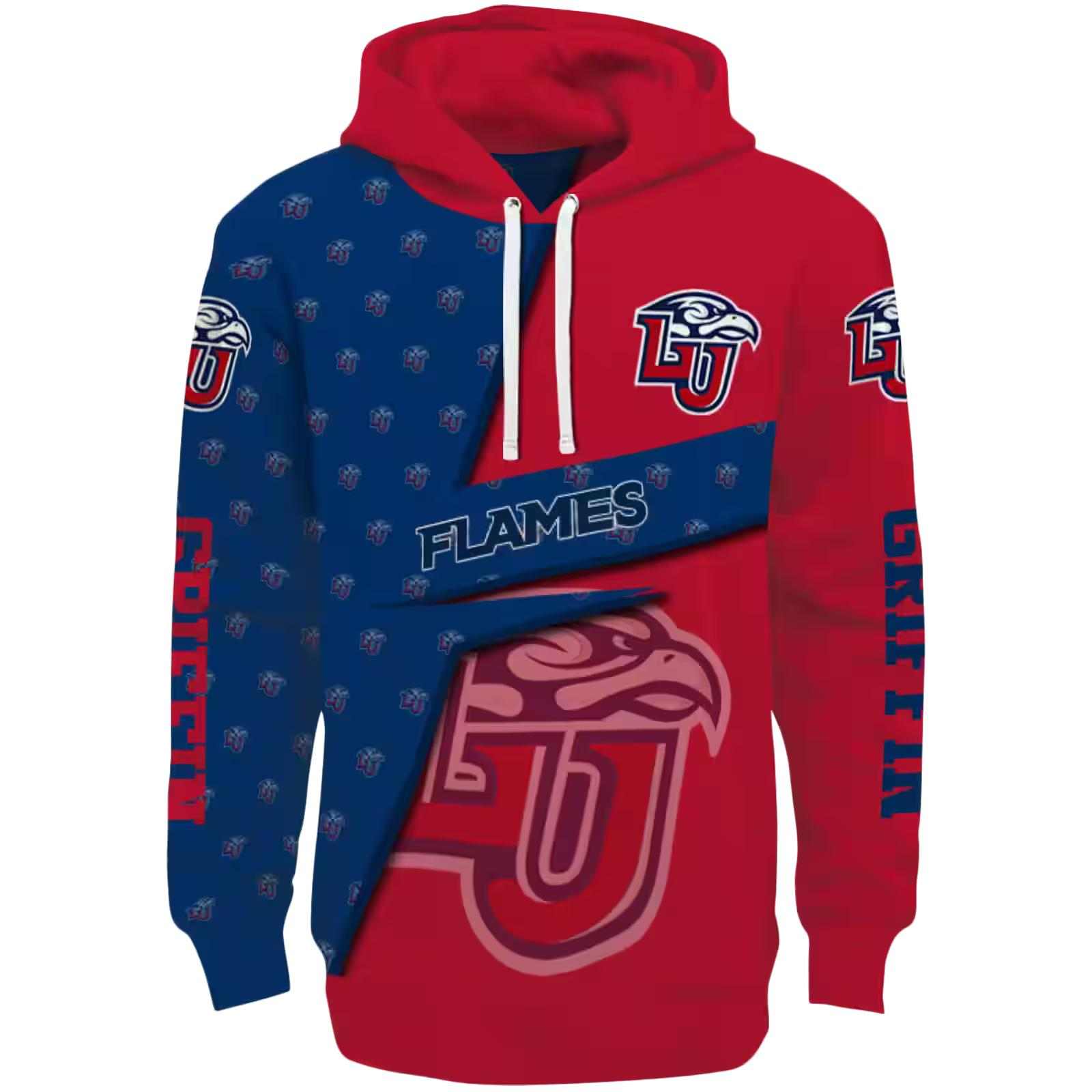 Personalized Liberty Flames Abstract Shape Red Hoodie