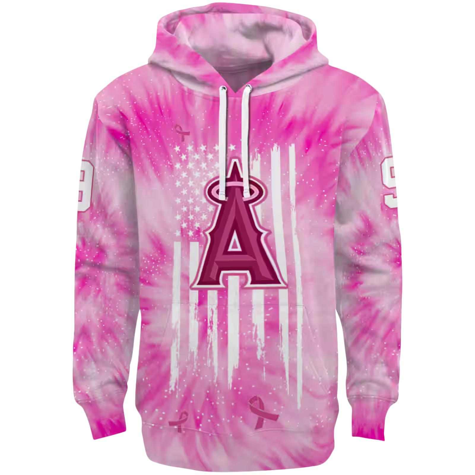 Personalized Los Angeles Angels Cancer Support Pink Hoodie