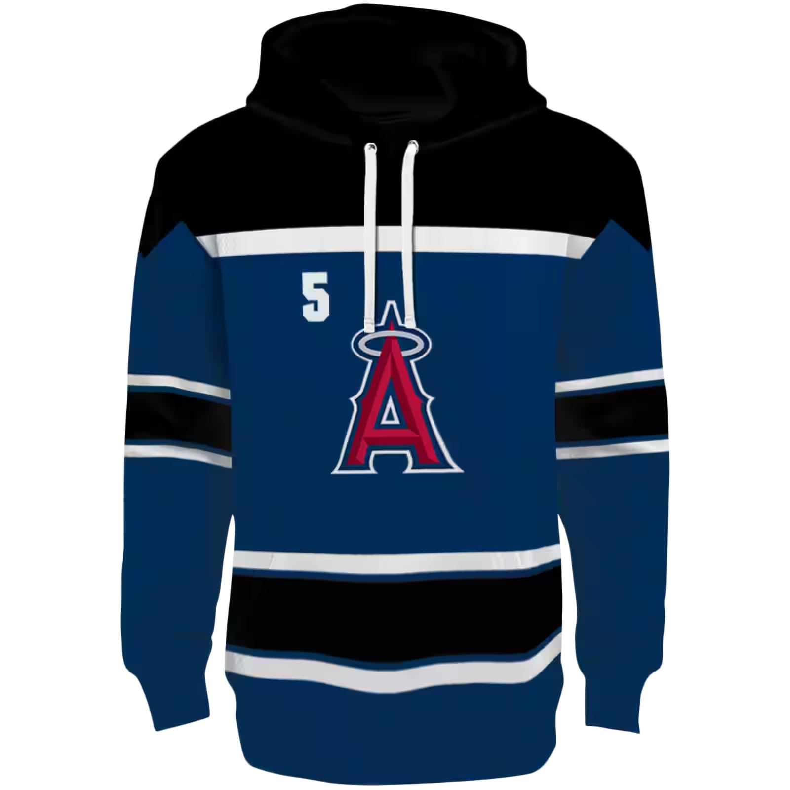 Personalized Los Angeles Angels Striped Pattern Blue Hoodie