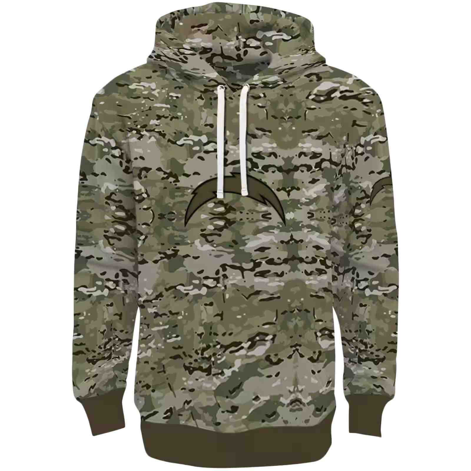 Personalized Los Angeles Chargers Military Style Hoodie