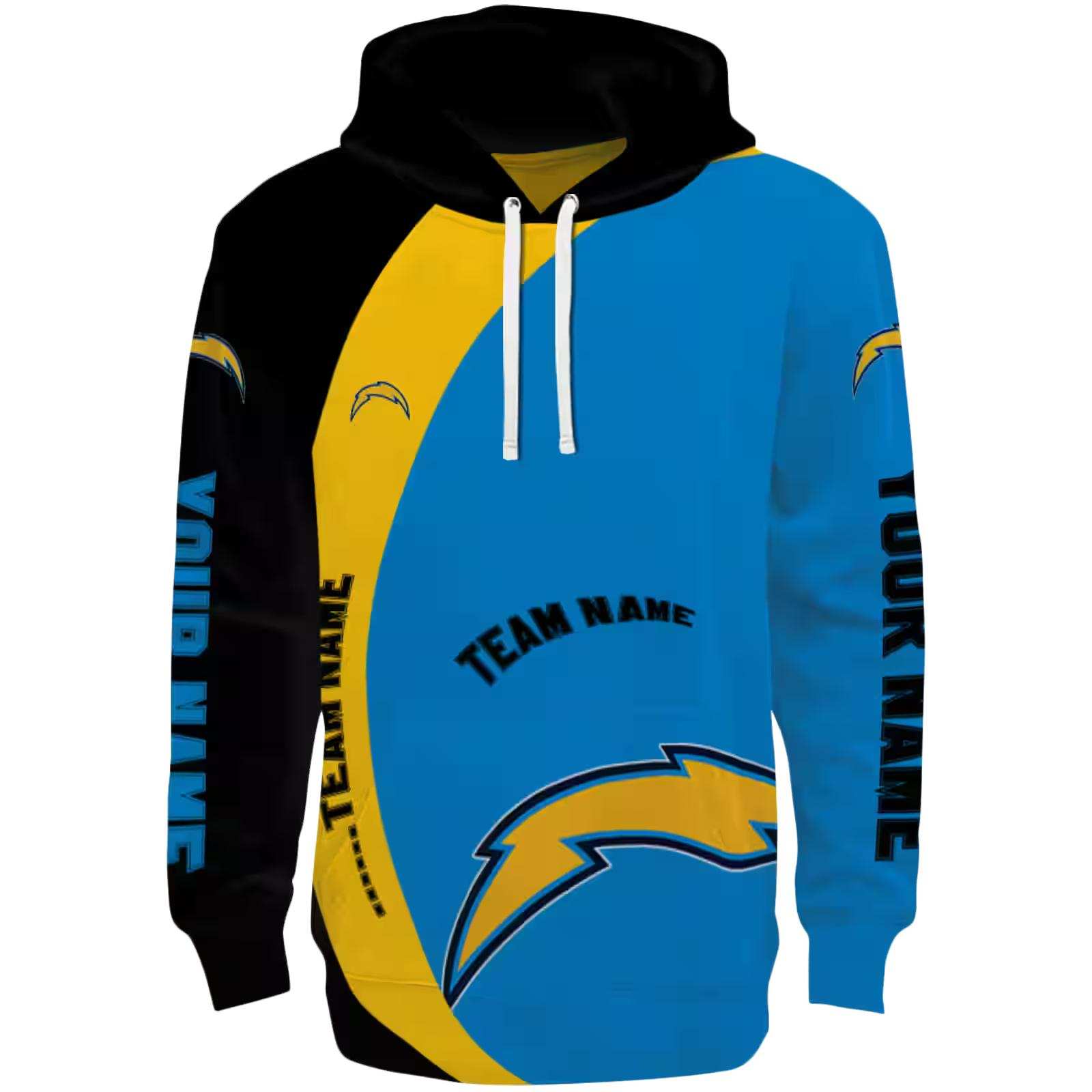 Personalized Los Angeles Chargers Minimalist Design Blue Black Hoodie